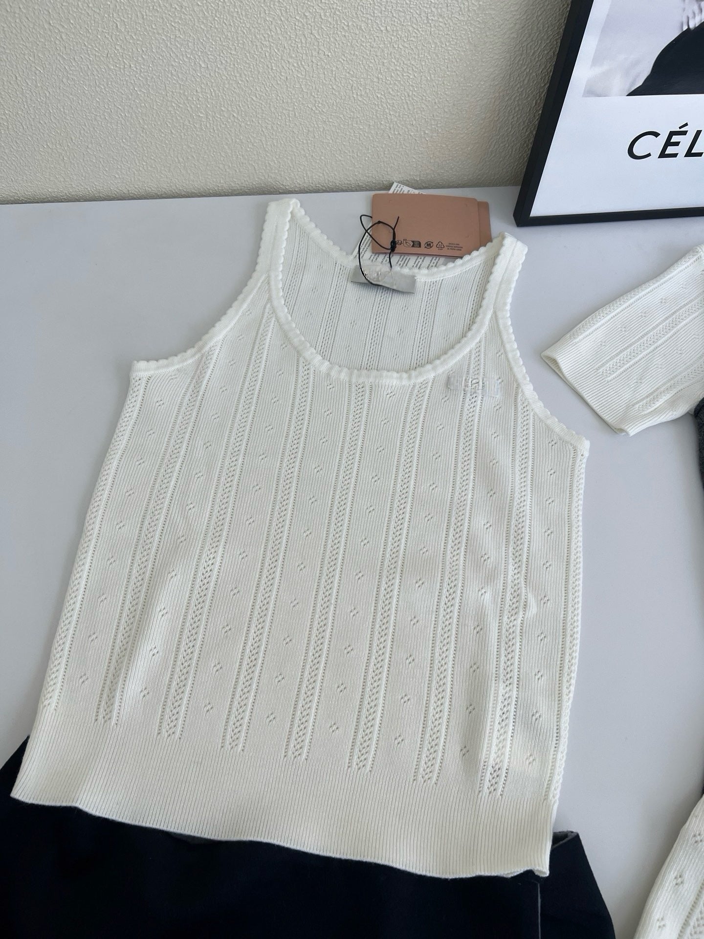 Style French Preppy Knit Collection: Pointelle Knit Cardigan, Polo Tee, Ribbed Tank &amp; Cami Dress - Elegant Summer Capsule Wardrobe - High Elasticity Chic Outfits