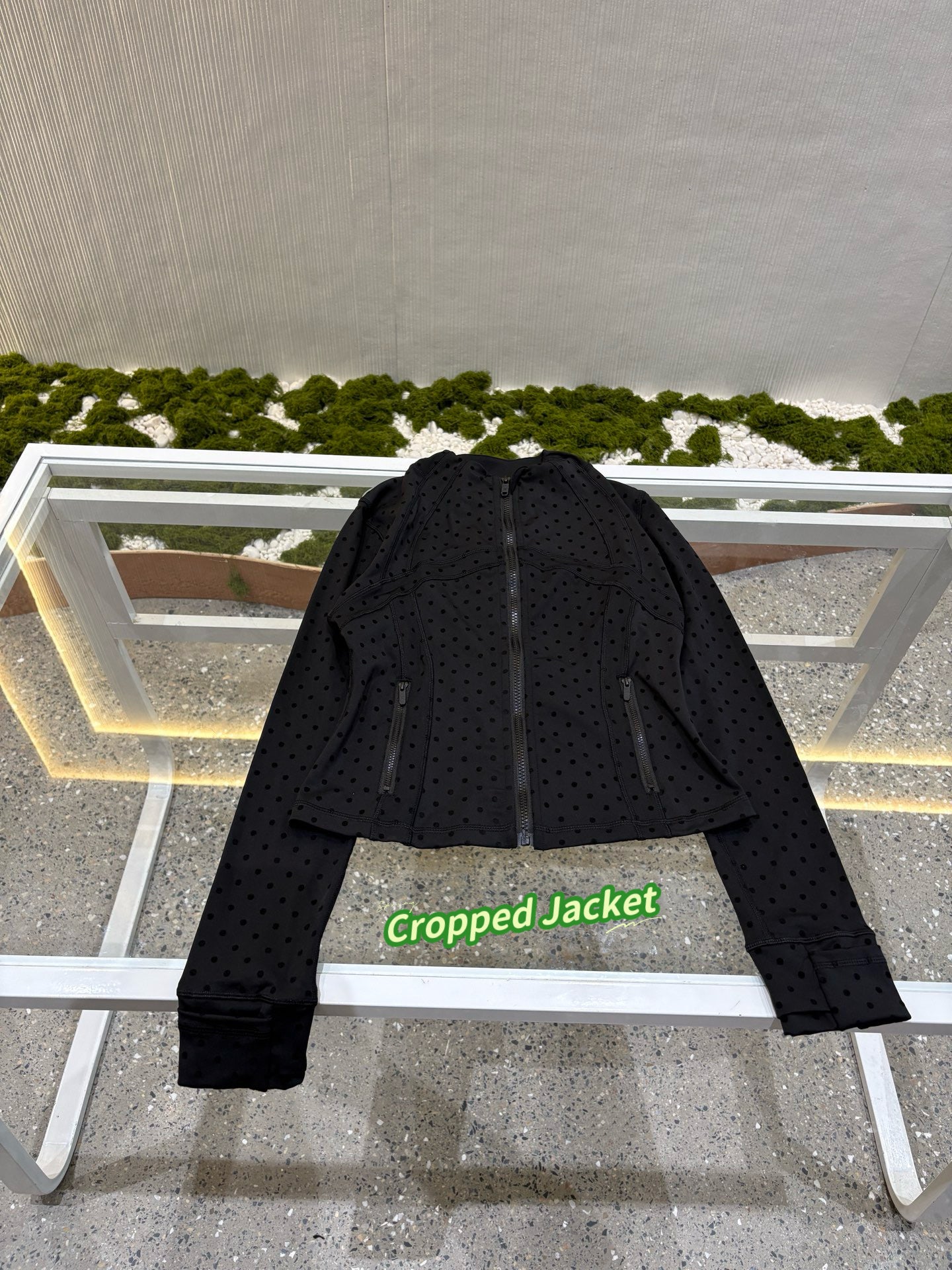 Women's Fitted Yoga Jacket Leggings Tank Top Flared Pants Skirt  Hooded JacketBlack Polka Dot Stretchy Breathable Activewear