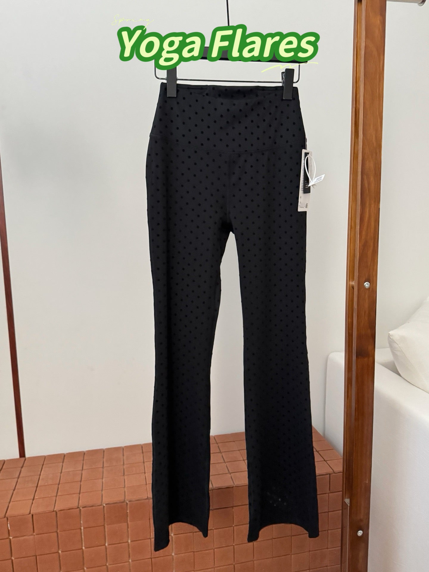 Women's Fitted Yoga Jacket Leggings Tank Top Flared Pants Skirt  Hooded JacketBlack Polka Dot Stretchy Breathable Activewear