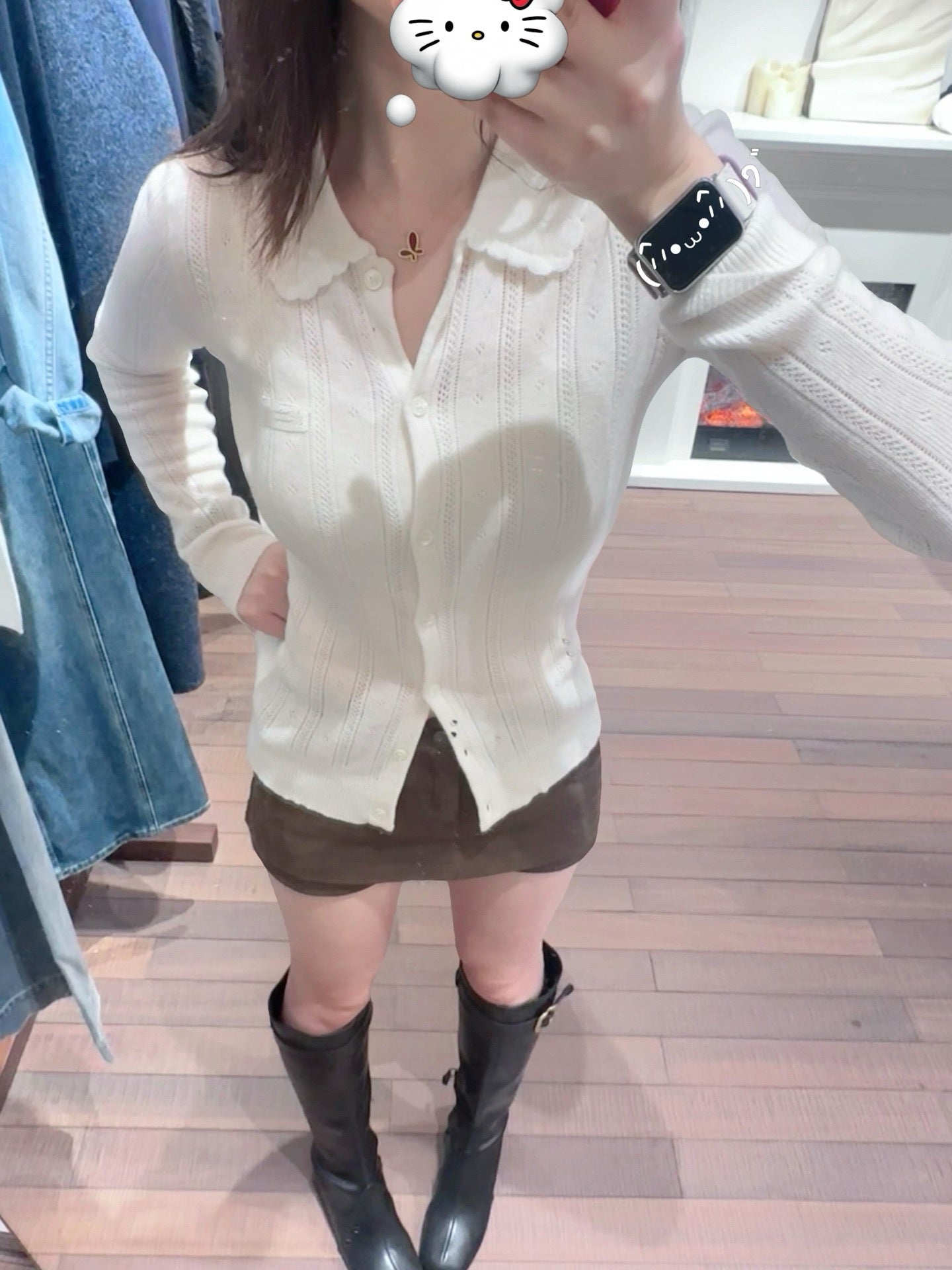 Style French Preppy Knit Collection: Pointelle Knit Cardigan, Polo Tee, Ribbed Tank &amp; Cami Dress - Elegant Summer Capsule Wardrobe - High Elasticity Chic Outfits