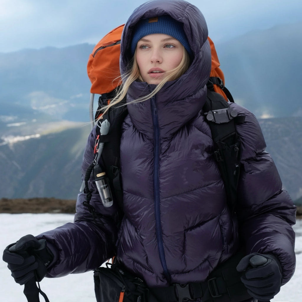 Hooded 1000 Fill Power Water-Repellent Goose Down Lightweight Insulated Outdoor Jacket for Men and Women Unisex Warm  Water-proof with Pocket 1000FP