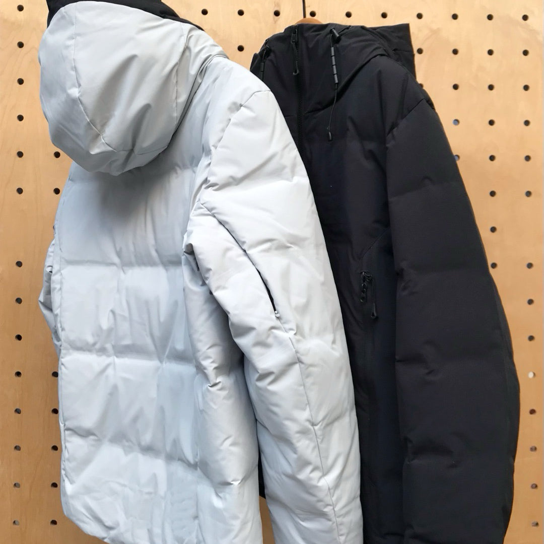 Flix and Ponyo Men's/Women's Waterproof Hooded Duck Down Puffer Jacket for Winter Outdoor Sports Unisex