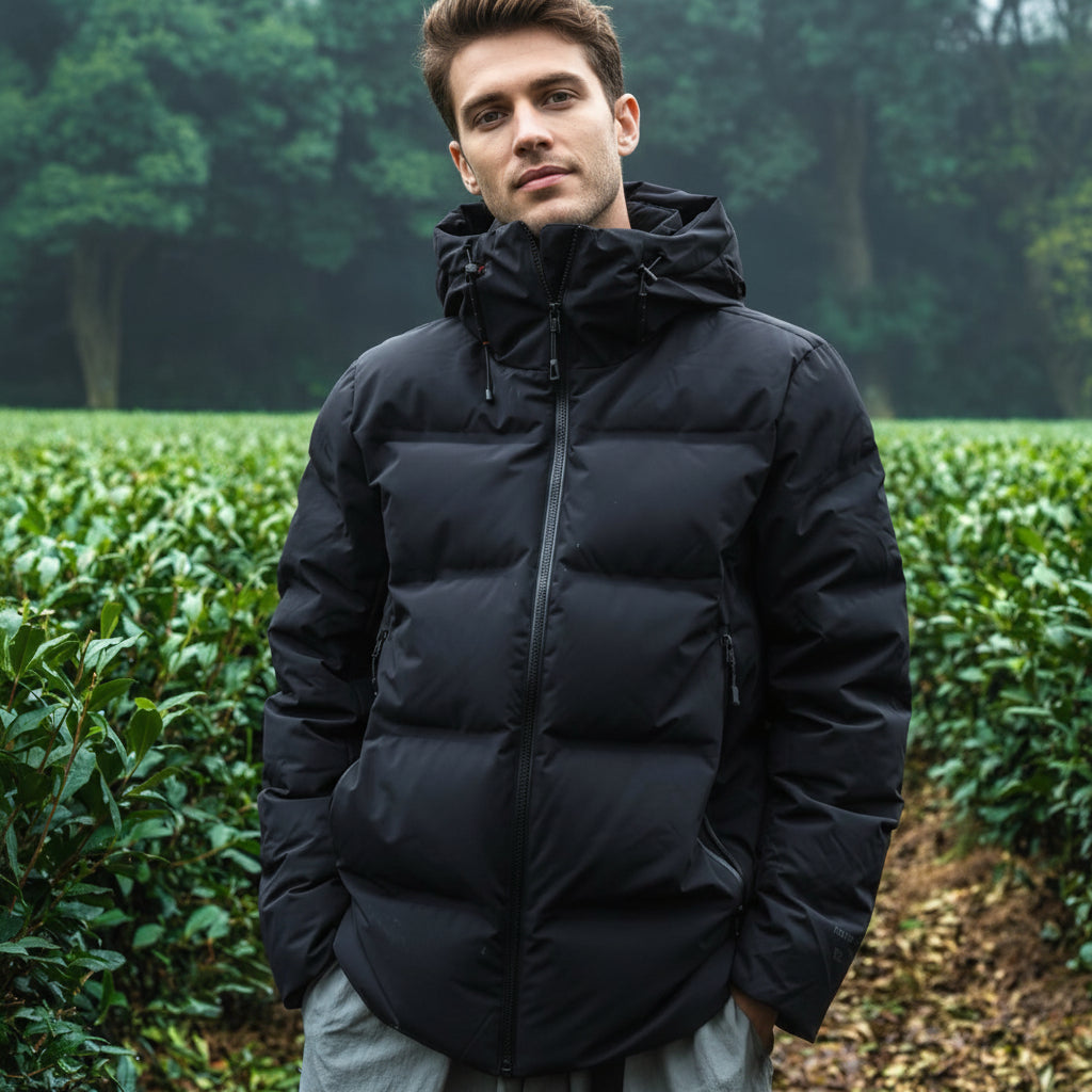 Flix and Ponyo Men's/Women's Waterproof Hooded Duck Down Puffer Jacket for Winter Outdoor Sports Unisex