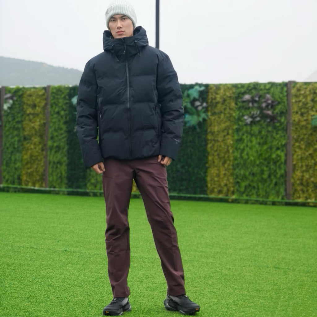 Flix and Ponyo Men's/Women's Waterproof Hooded Duck Down Puffer Jacket for Winter Outdoor Sports Unisex