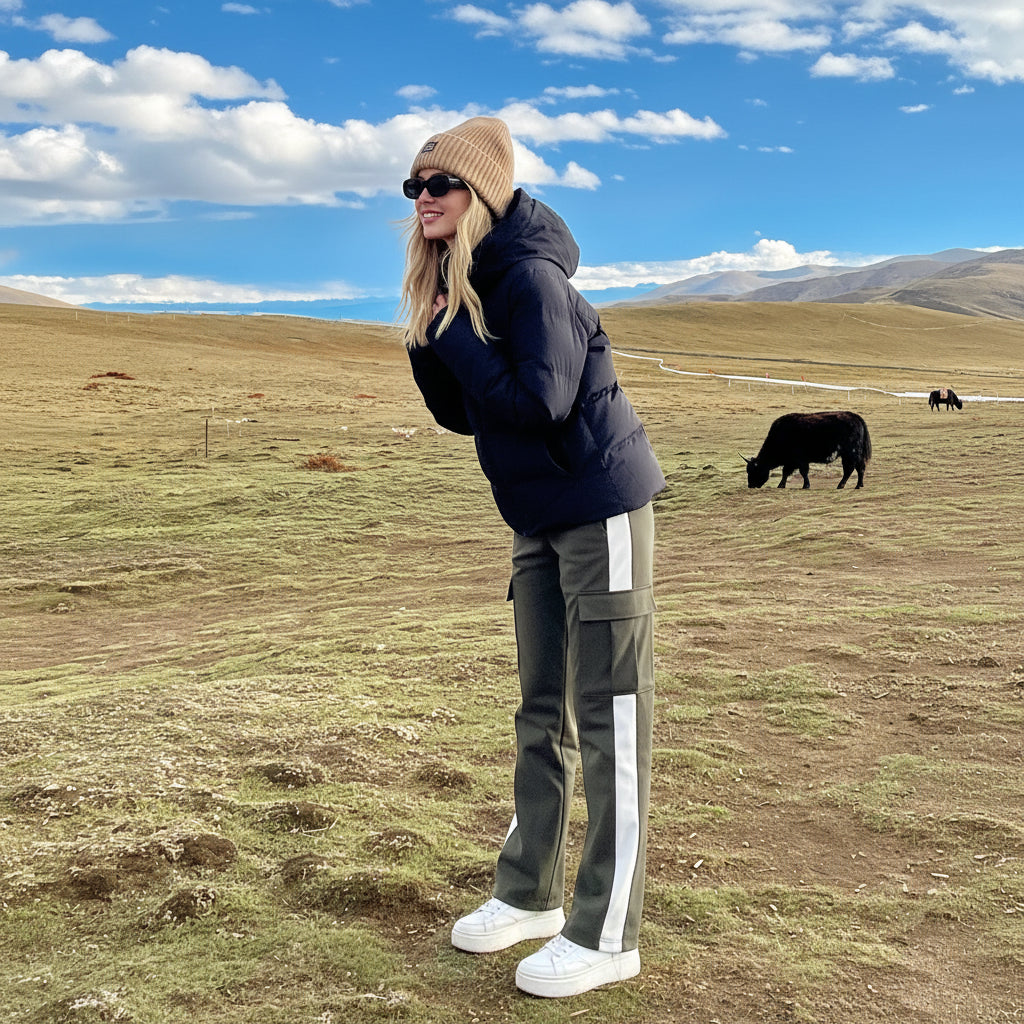 Flix and Ponyo Men's/Women's Waterproof Hooded Duck Down Puffer Jacket for Winter Outdoor Sports Unisex