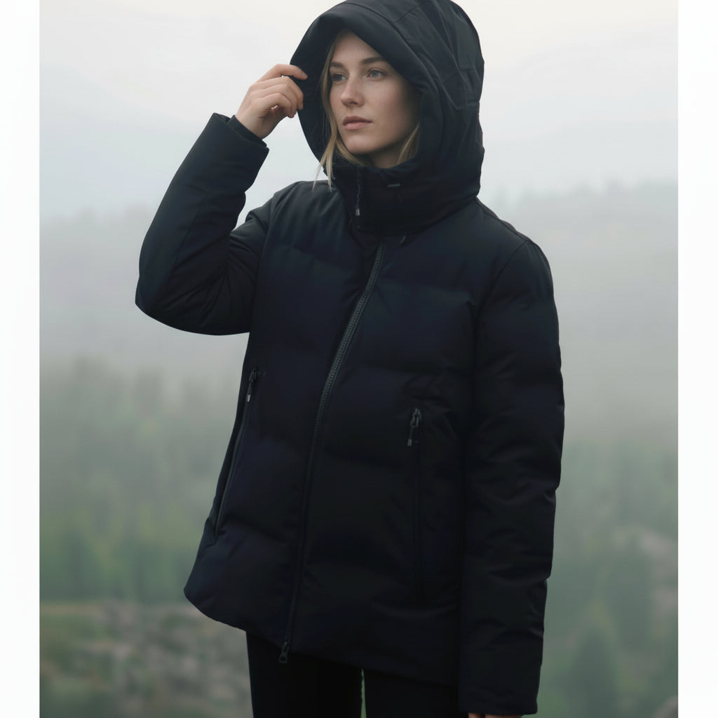 Flix and Ponyo Men's/Women's Waterproof Hooded Duck Down Puffer Jacket for Winter Outdoor Sports Unisex