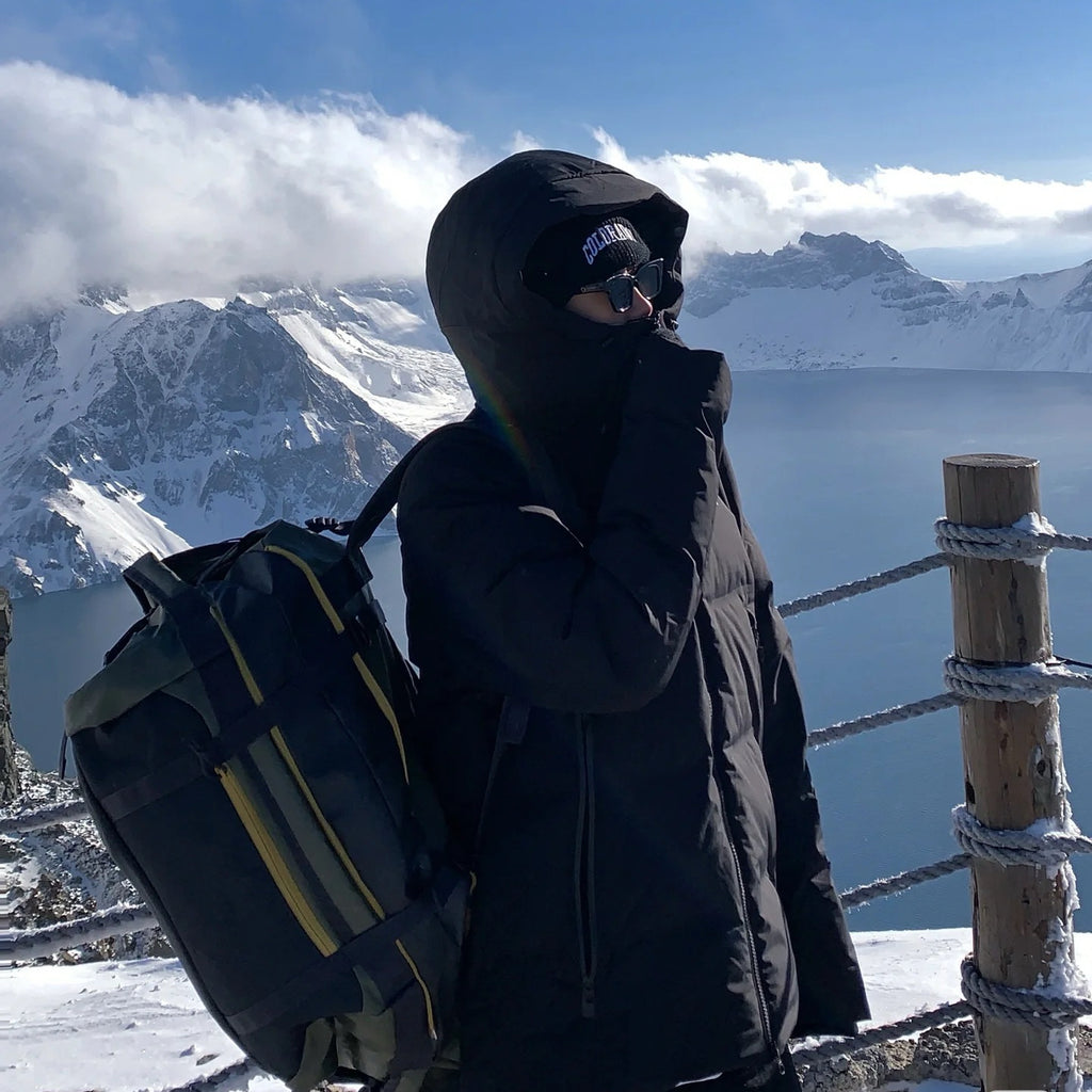 Flix and Ponyo Men's/Women's Waterproof Hooded Duck Down Puffer Jacket for Winter Outdoor Sports Unisex