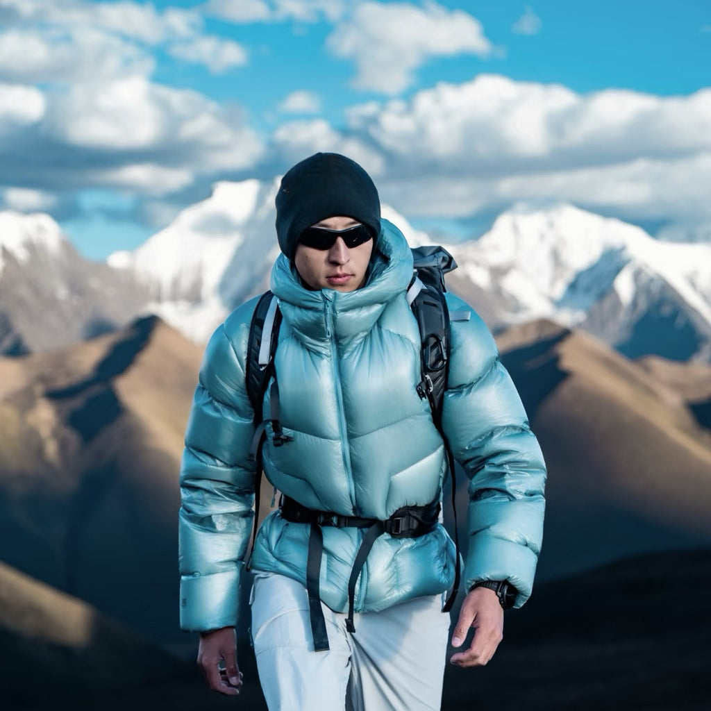 Hooded 1000 Fill Power Water-Repellent Goose Down Lightweight Insulated Outdoor Jacket for Men and Women Unisex Warm  Water-proof with Pocket 1000FP