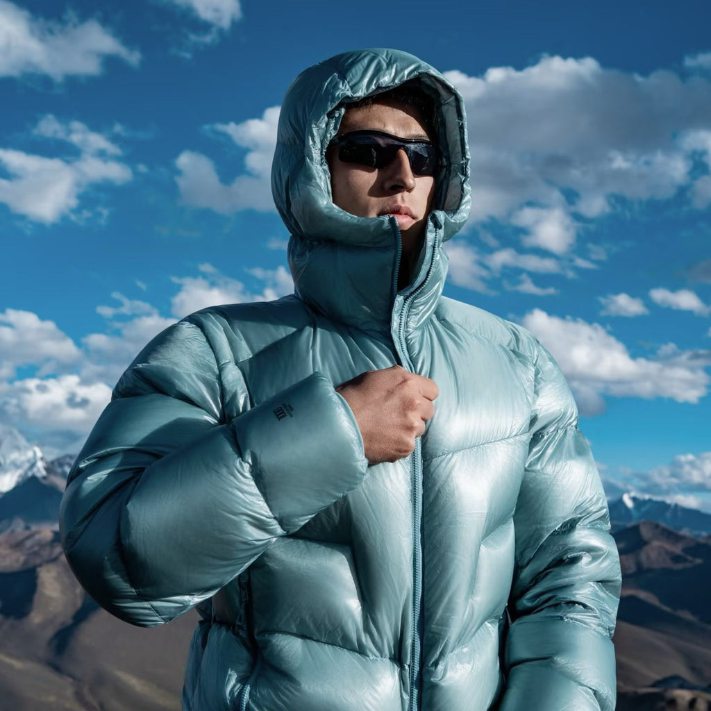 Hooded 1000 Fill Power Water-Repellent Goose Down Lightweight Insulated Outdoor Jacket for Men and Women Unisex Warm  Water-proof with Pocket 1000FP