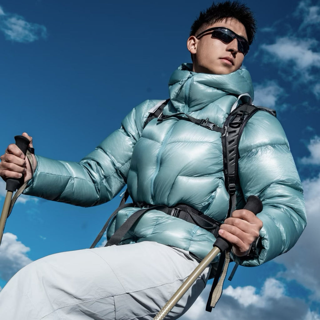 Hooded 1000 Fill Power Water-Repellent Goose Down Lightweight Insulated Outdoor Jacket for Men and Women Unisex Warm  Water-proof with Pocket 1000FP