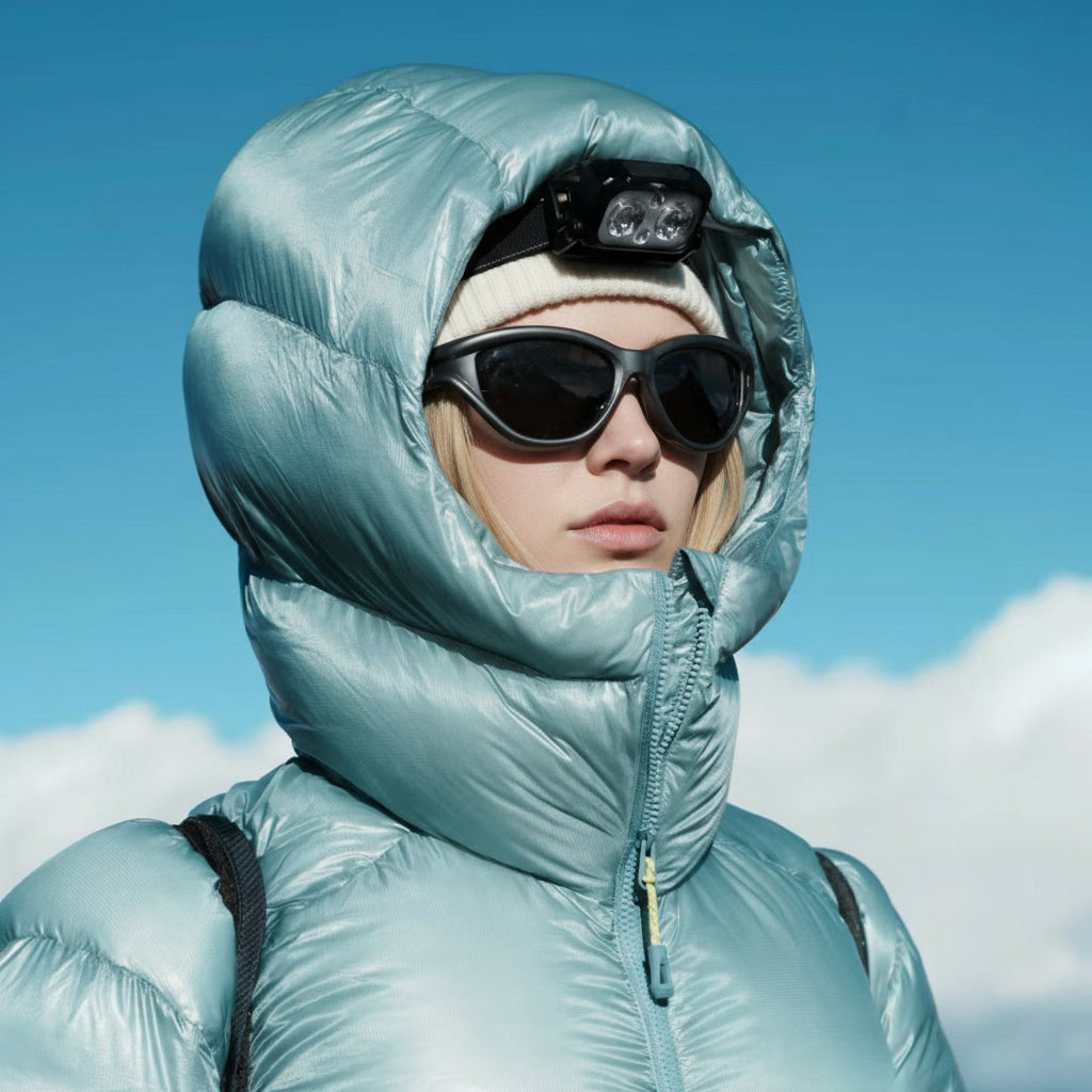 Hooded 1000 Fill Power Water-Repellent Goose Down Lightweight Insulated Outdoor Jacket for Men and Women Unisex Warm  Water-proof with Pocket 1000FP