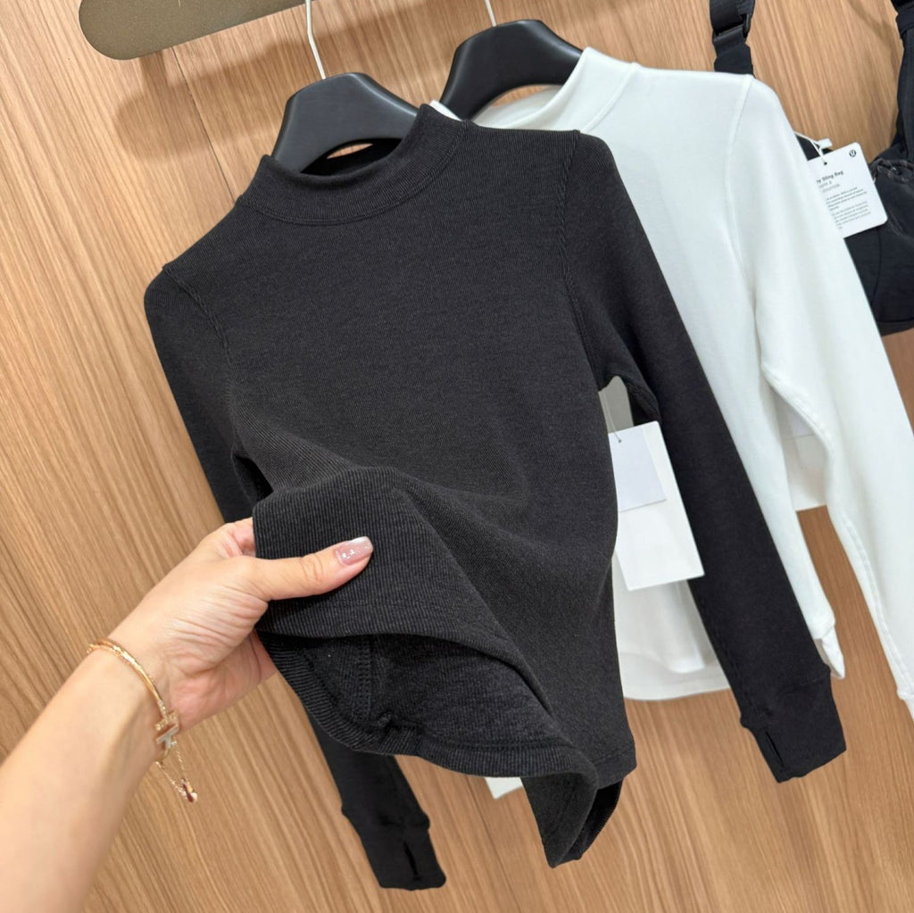 Rulu-running Dralon Half Turtleneck Base Shirt Autumn Winter Ultra Soft Warm Versatile Slim Fit Solid Color Brushed T Shirt 1265