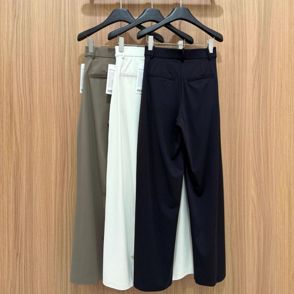 Daydrift Stretch Casual Trousers Draped Four-Way Stretch Elastic High Waist Lazy Loose Wide-Leg Pants for Women