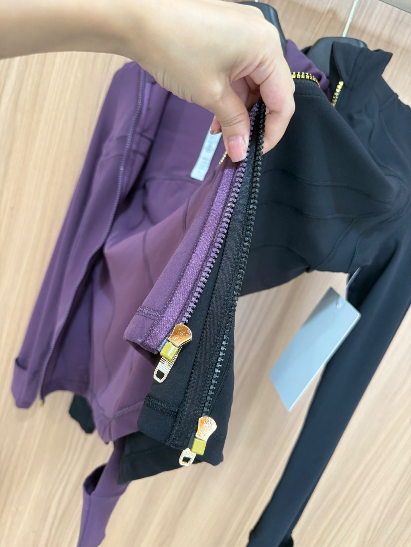 *define Gold Zipper Stand Collar Yoga Shirt lulu The same style slim-fit slimming sports fitness running jacket coat