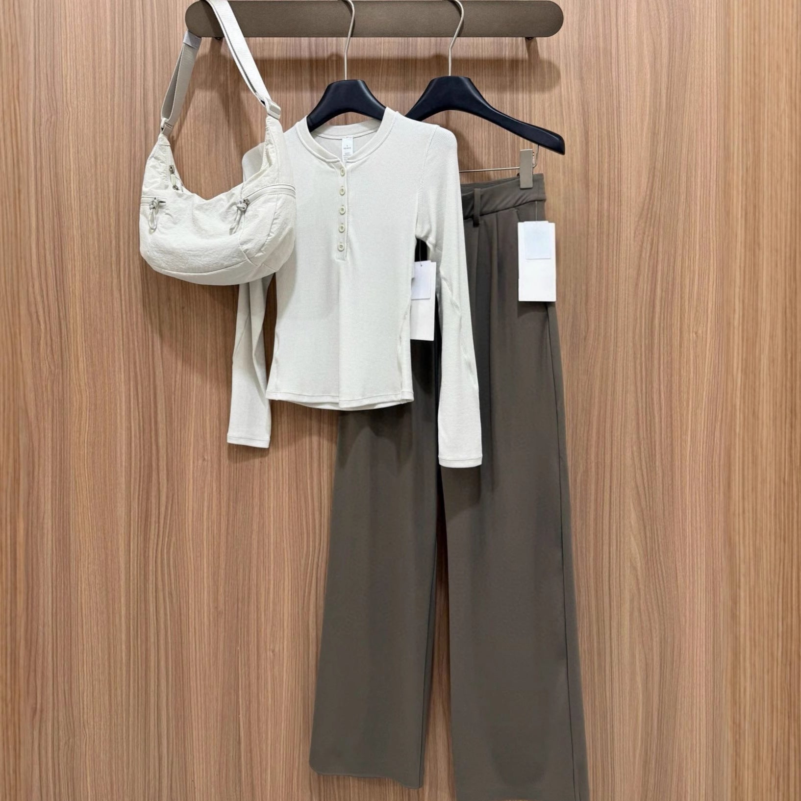 Daydrift Stretch Casual Trousers Draped Four-Way Stretch Elastic High Waist Lazy Loose Wide-Leg Pants for Women