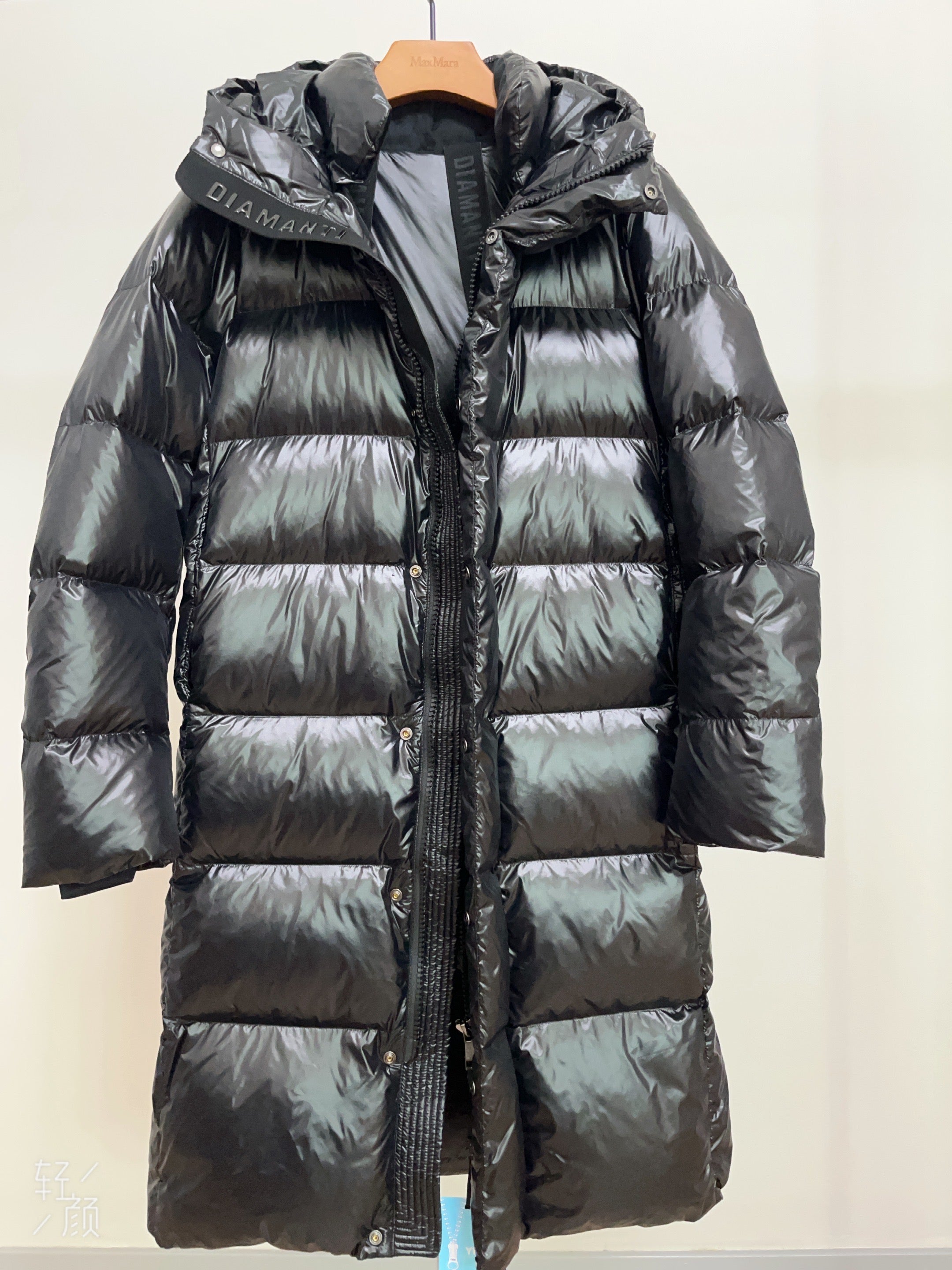 Long Duck Down Jacket With 7  horizontal baffles Hooded Warm Puffy Unisex Women Black White Grey Easy Clean 850FP model2360