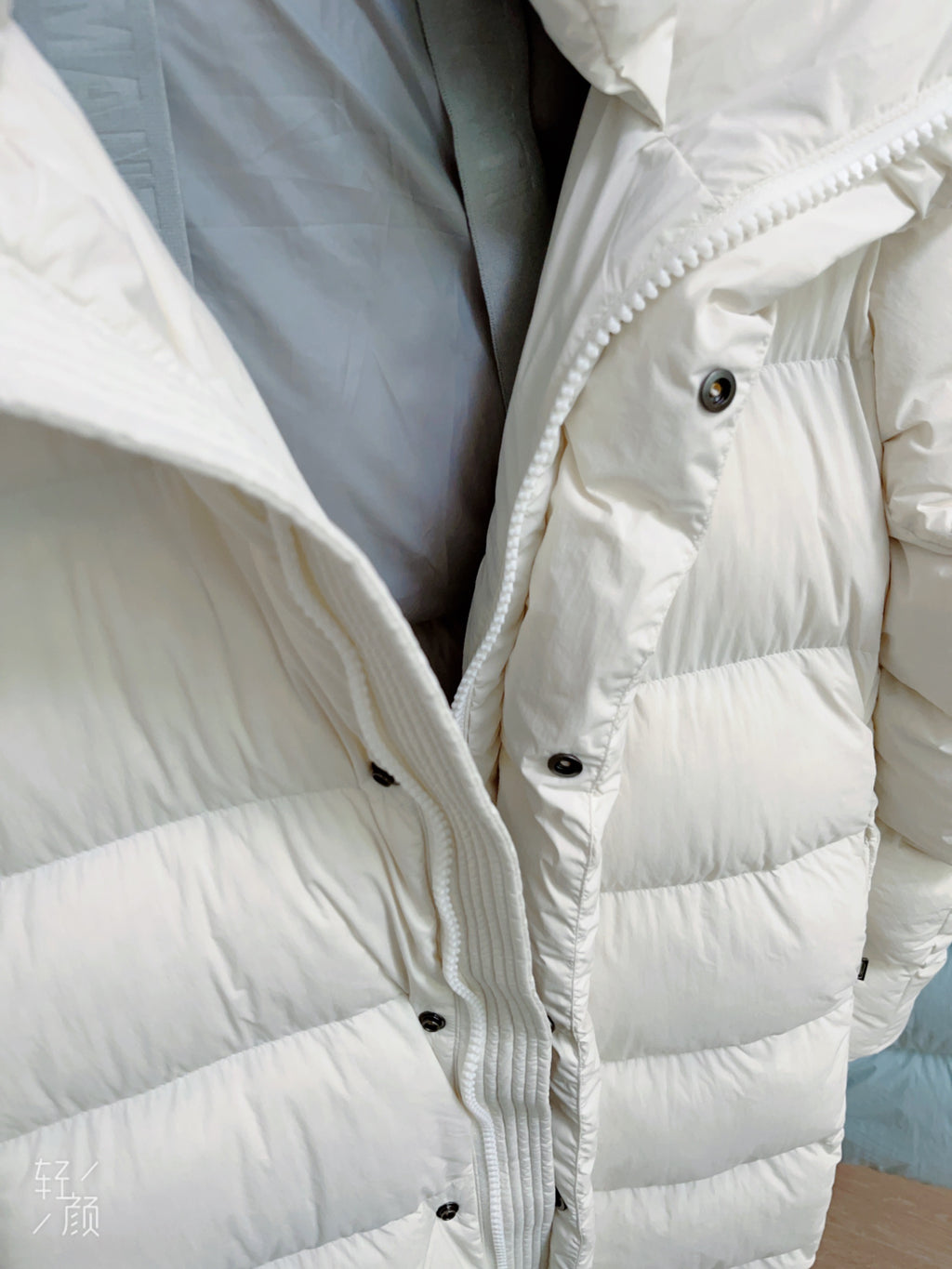 Long Duck Down Jacket With 7  horizontal baffles Hooded Warm Puffy Unisex Women Black White Grey Easy Clean 850FP model2360