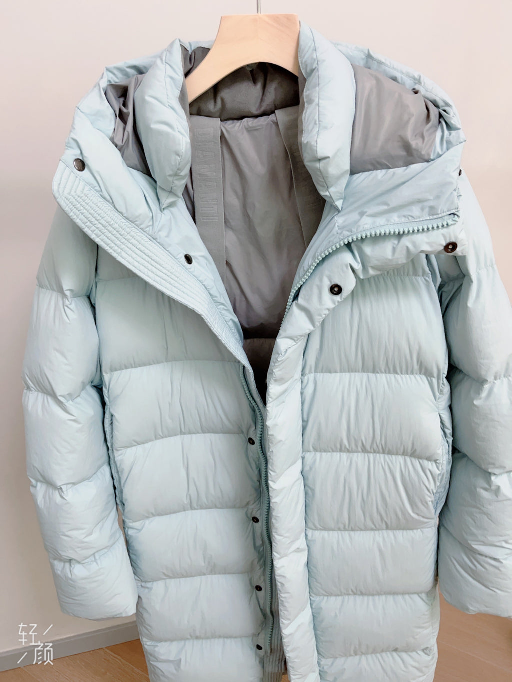 Long Duck Down Jacket With 7  horizontal baffles Hooded Warm Puffy Unisex Women Black White Grey Easy Clean 850FP model2360