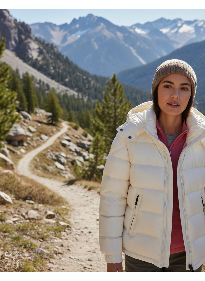 Goose DownJacket hooded  Women Endurable Easy Clean Warm Lightweight 850FP model 1903