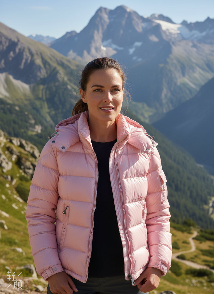 Goose DownJacket hooded  Women Endurable Easy Clean Warm Lightweight 850FP model 1903