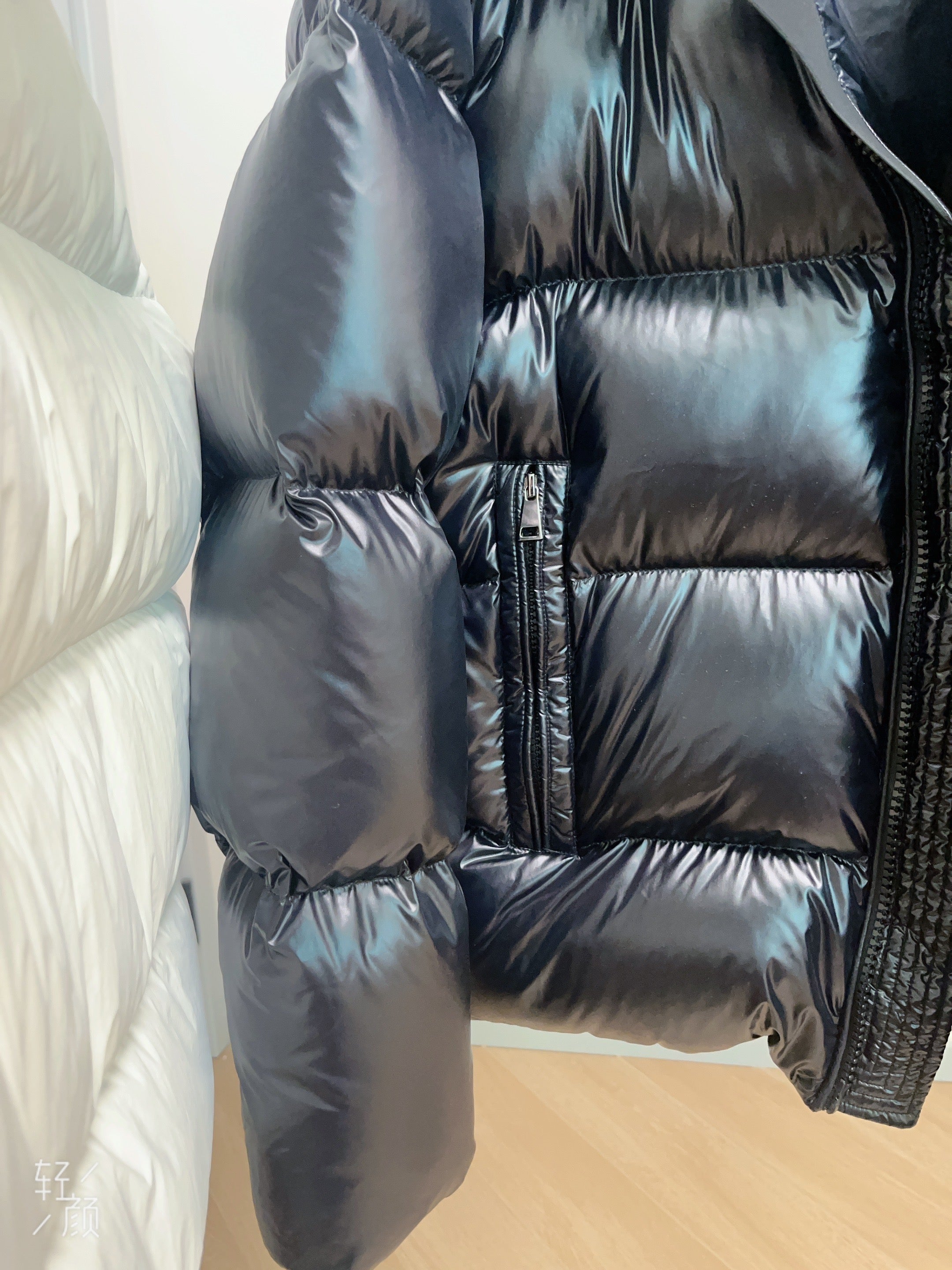 White Duck Down Hooded Jacket Puffy Fluffy Woman Cloud-like Soft Warm Unisex Man Pocket Hood Black 850FP Model2306