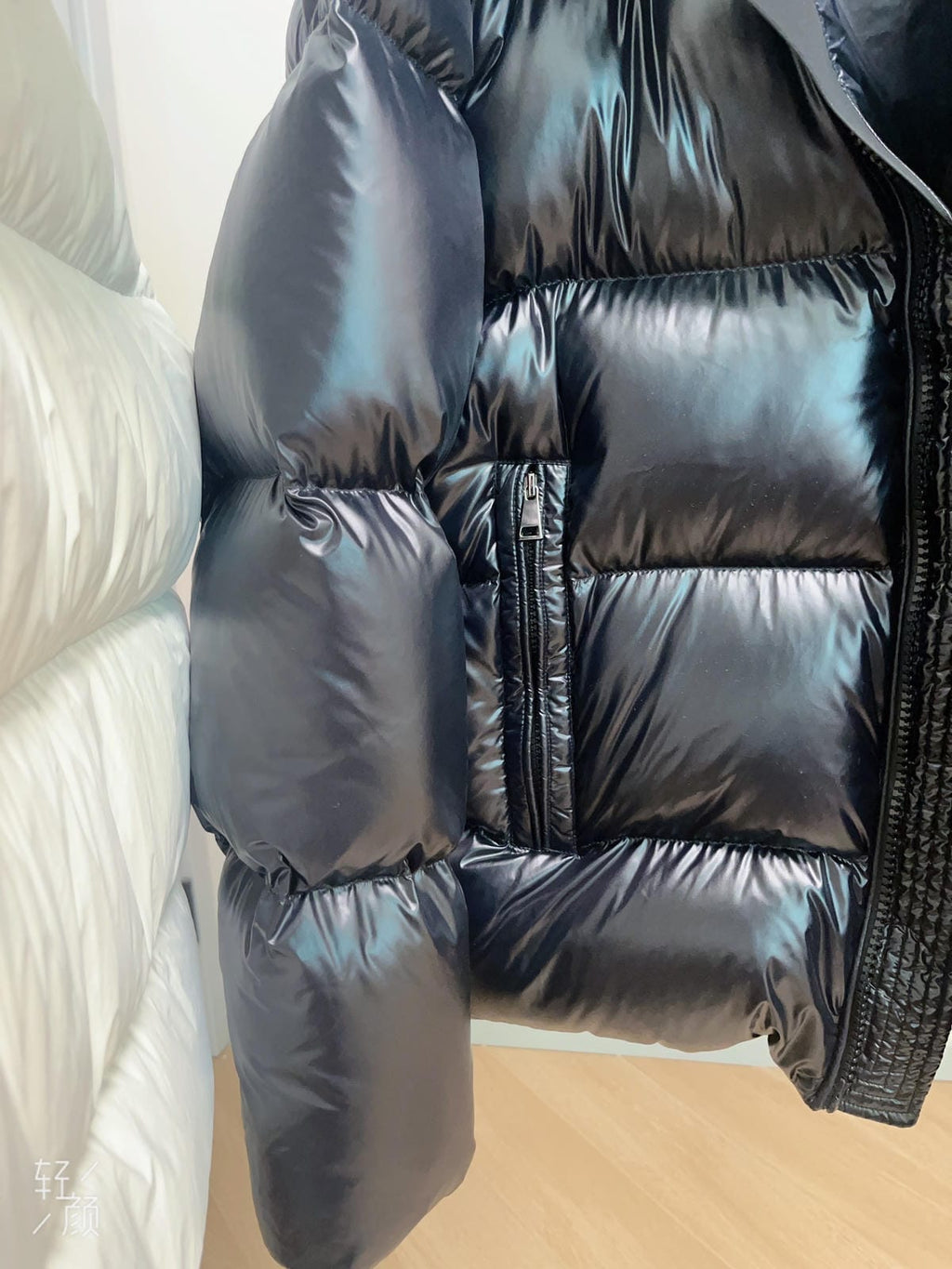 White Duck Down Hooded Jacket Puffy Fluffy Woman Cloud-like Soft Warm Unisex Man Pocket Hood Black 850FP Model2306