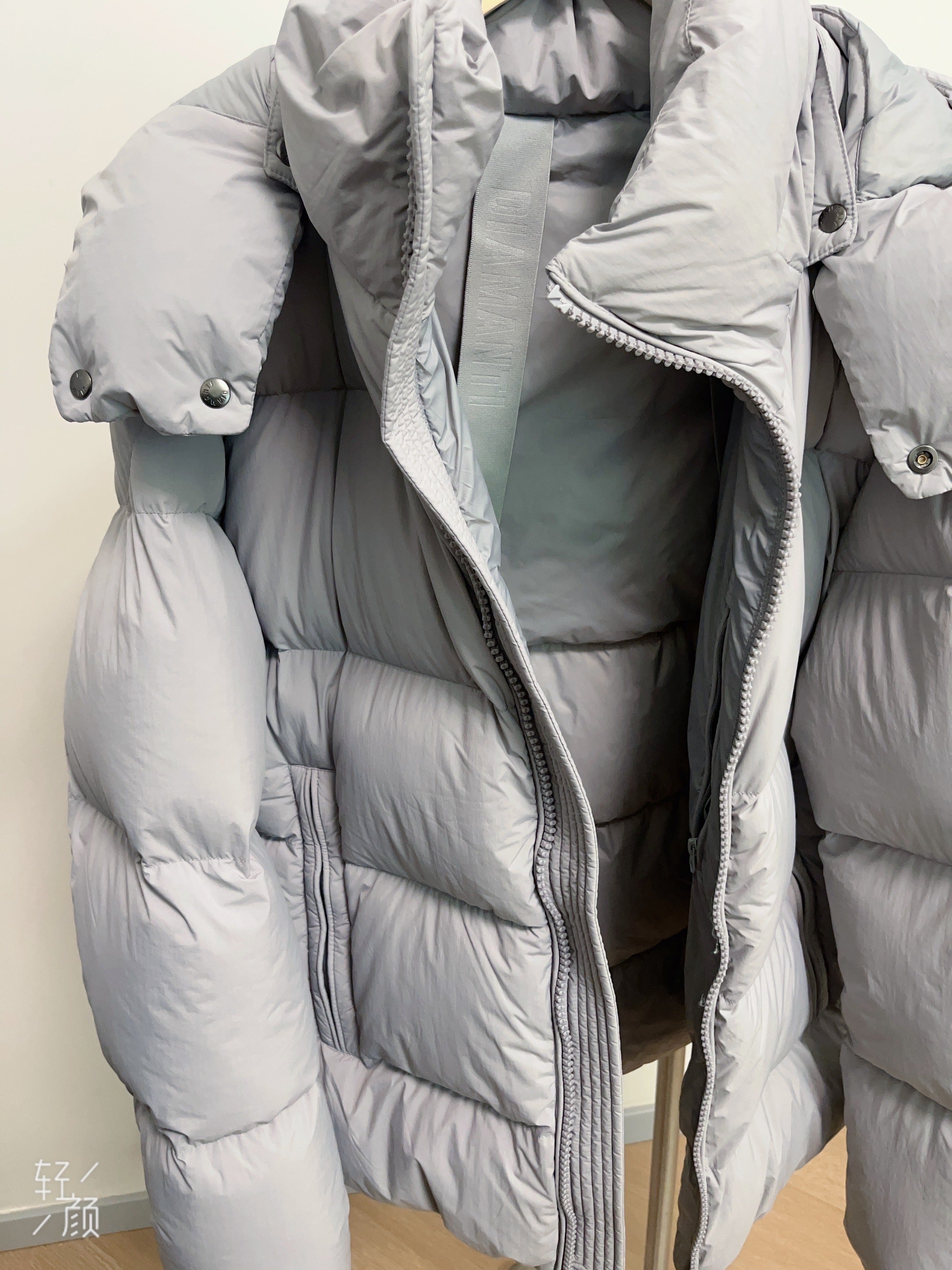 White Duck Down Hooded Jacket Puffy Fluffy Woman Cloud-like Soft Warm Unisex Man Pocket Hood Black 850FP Model2306