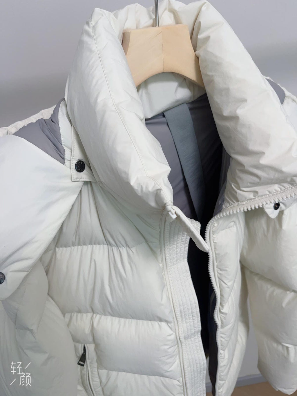 White Duck Down Hooded Jacket Puffy Fluffy Woman Cloud-like Soft Warm Unisex Man Pocket Hood Black 850FP Model2306