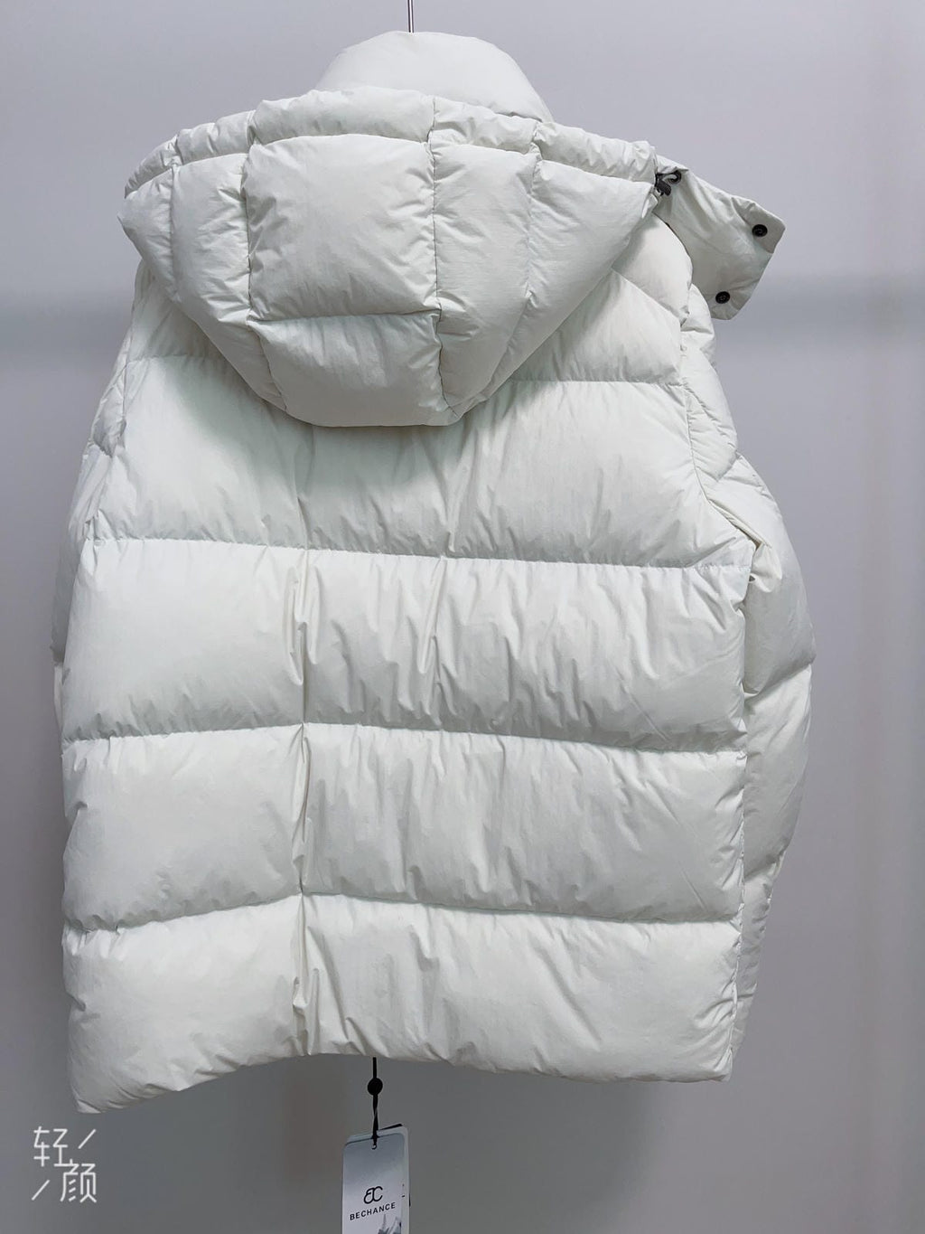 White Duck Down Hooded Jacket Puffy Fluffy Woman Cloud-like Soft Warm Unisex Man Pocket Hood Black 850FP Model2306