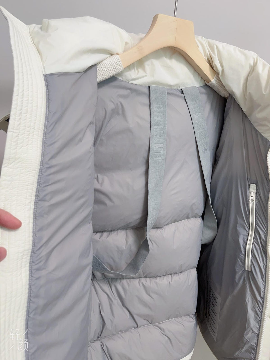 White Duck Down Hooded Jacket Puffy Fluffy Woman Cloud-like Soft Warm Unisex Man Pocket Hood Black 850FP Model2306