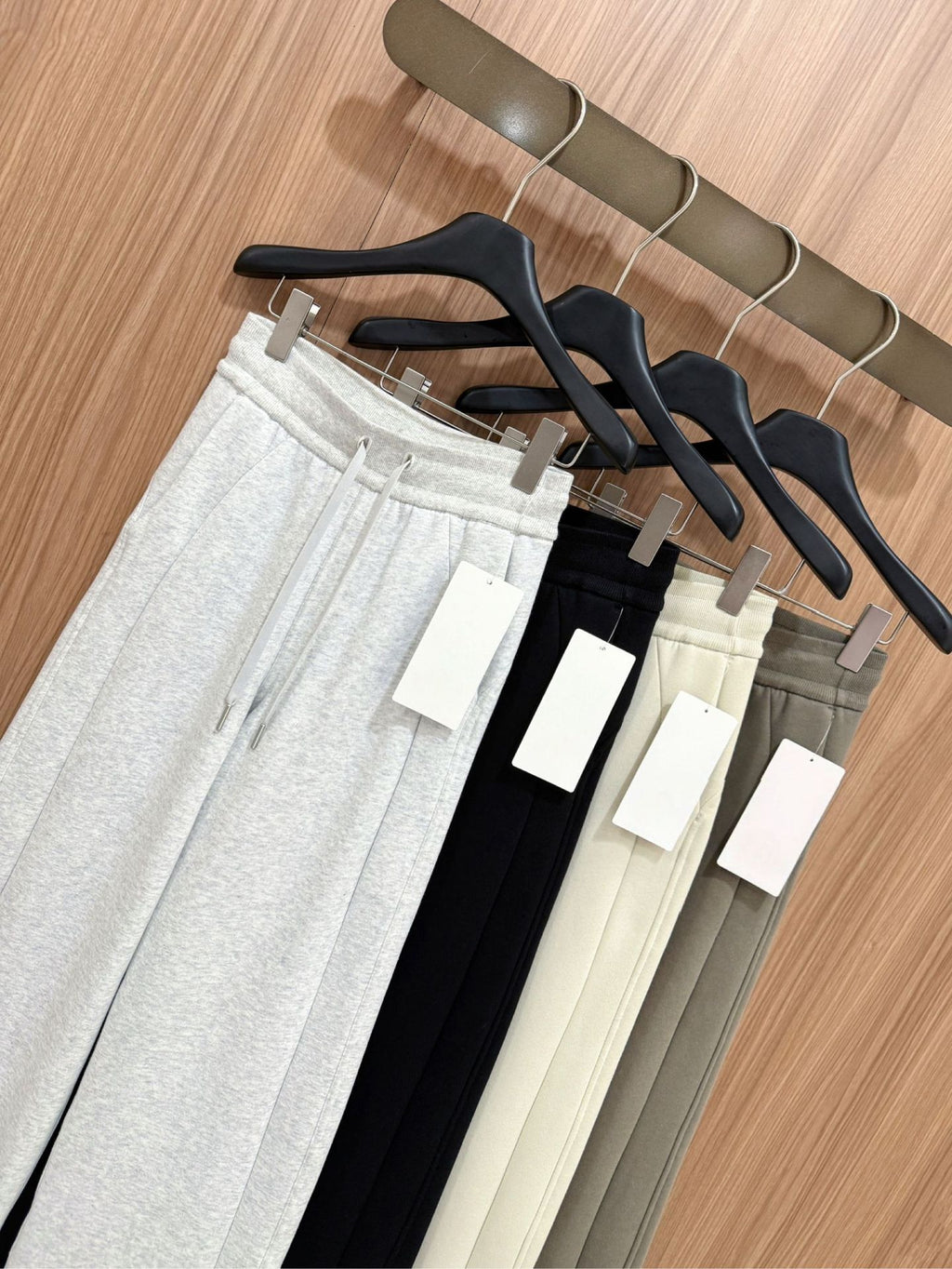 Scub Fleece-Lined High-Waisted Drawstring Wide-Leg Pants Warm Casual Versatile Slimming Autumn Winter Floor-Length Sweatpants 1266