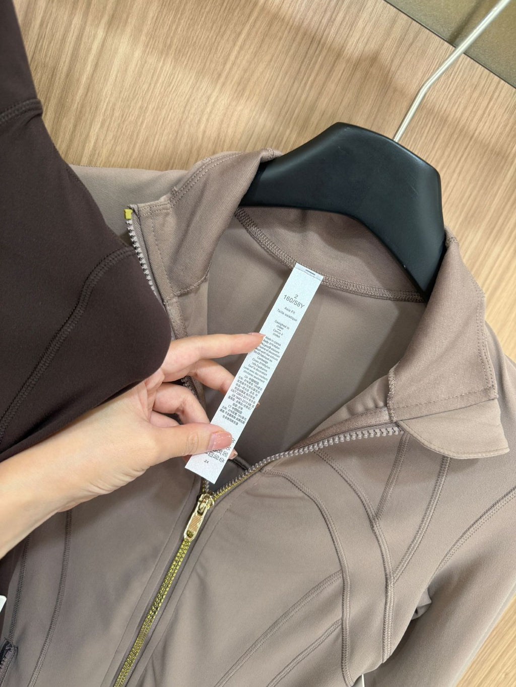 *define Gold Zipper Stand Collar Yoga Shirt lulu The same style slim-fit slimming sports fitness running jacket coat