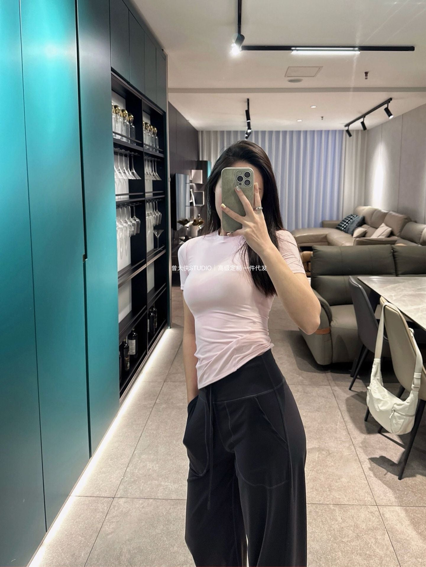 *Lulu Same Style Nulu Double Layer Slim Waist Bare Feel Short Sleeve Casual Sports Ultra Soft Slim Fit Versatile Slimming T Women's T-shirt