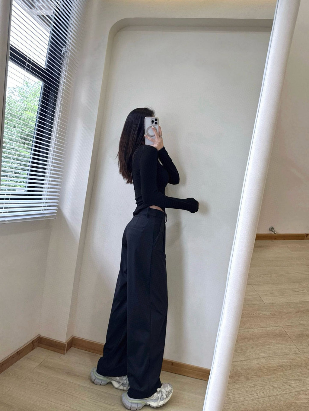 Daydrift Stretch Casual Trousers Draped Four-Way Stretch Elastic High Waist Lazy Loose Wide-Leg Pants for Women