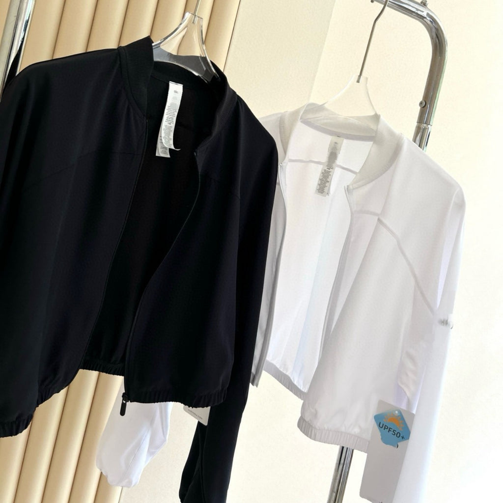 Sun Protection Sports Sun-Protective Coat Short Jacket Lightweight Quick-Dry Breathable Outdoor Casual Running Fitness Coat for Women