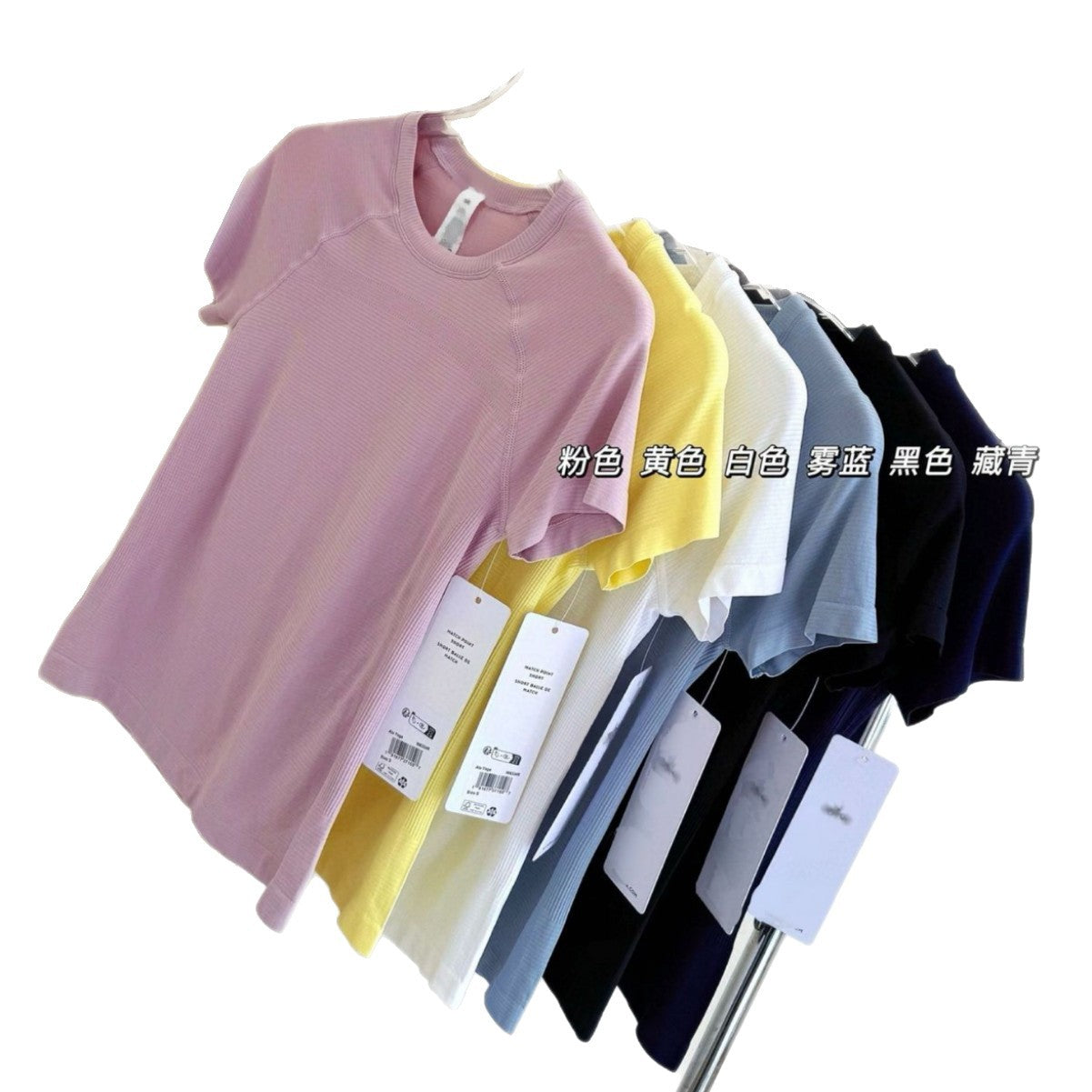 *ALO Nude Seamless Running Short Sleeve Summer Quick-Dry Sports Fitness Running Training Breathable Yoga One-Piece Fabric T