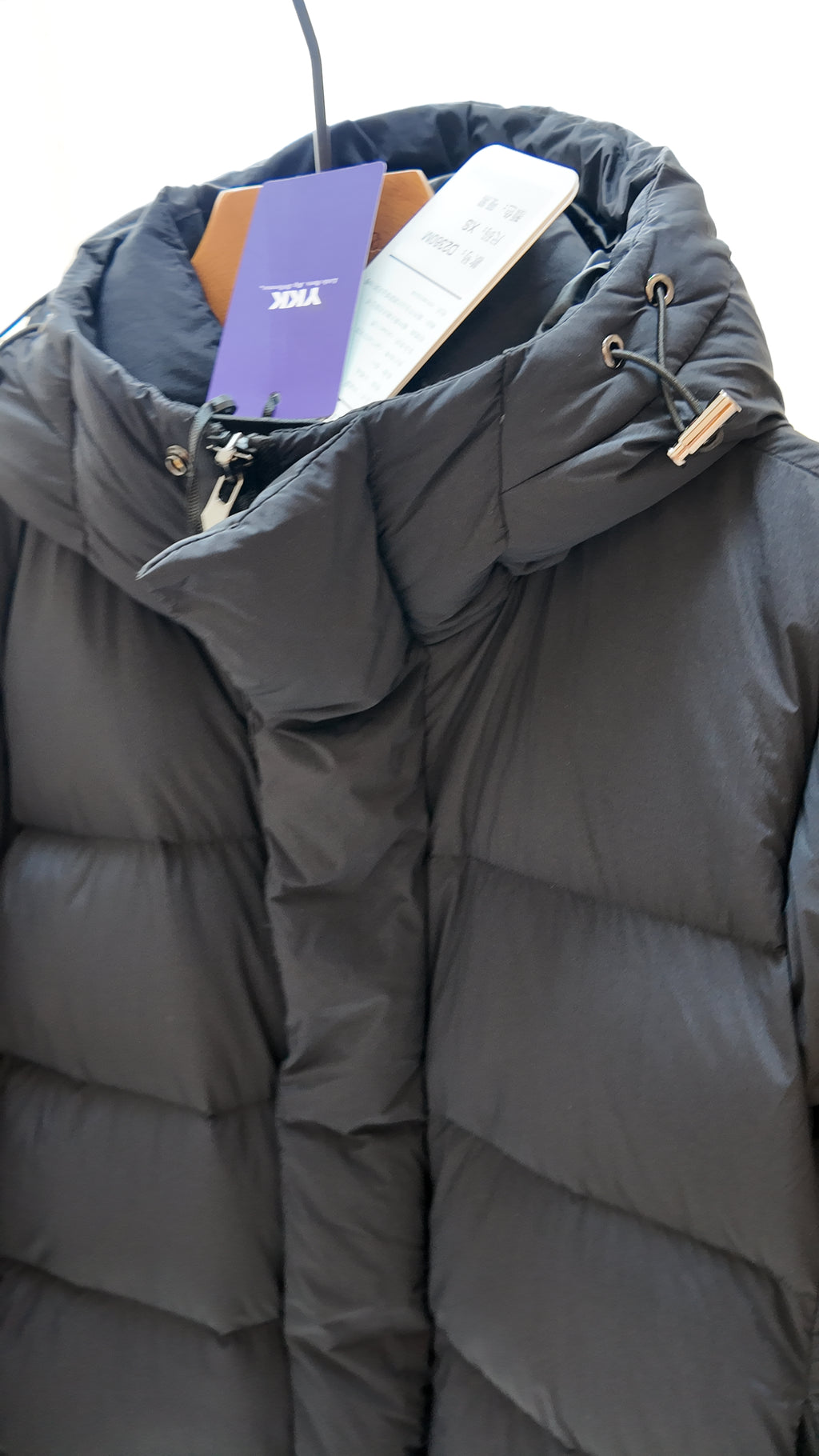 Long Duck Down Jacket With 7  horizontal baffles Hooded Warm Puffy Unisex Women Black White Grey Easy Clean 850FP model2360