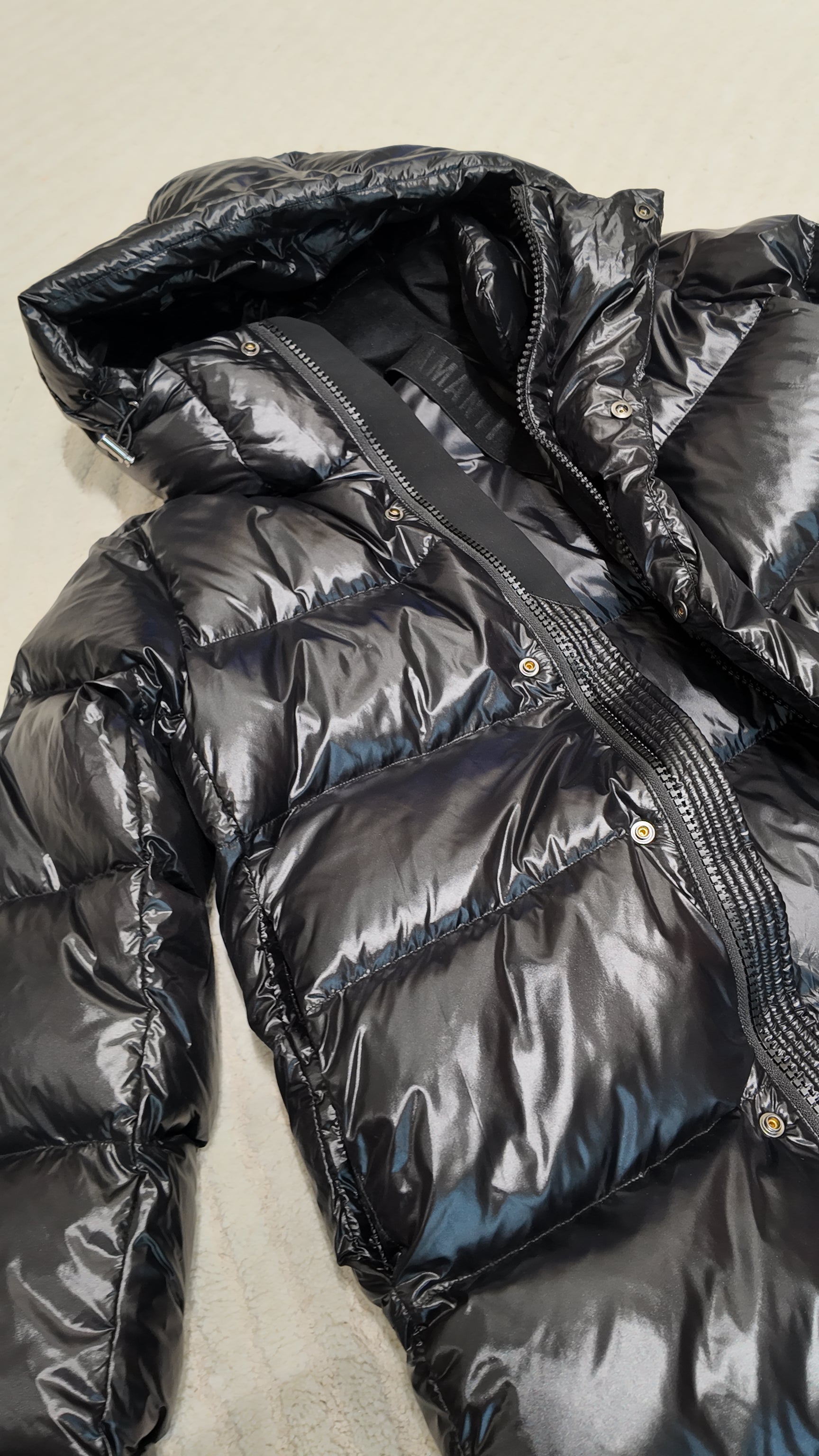 Long Duck Down Jacket With 7  horizontal baffles Hooded Warm Puffy Unisex Women Black White Grey Easy Clean 850FP model2360