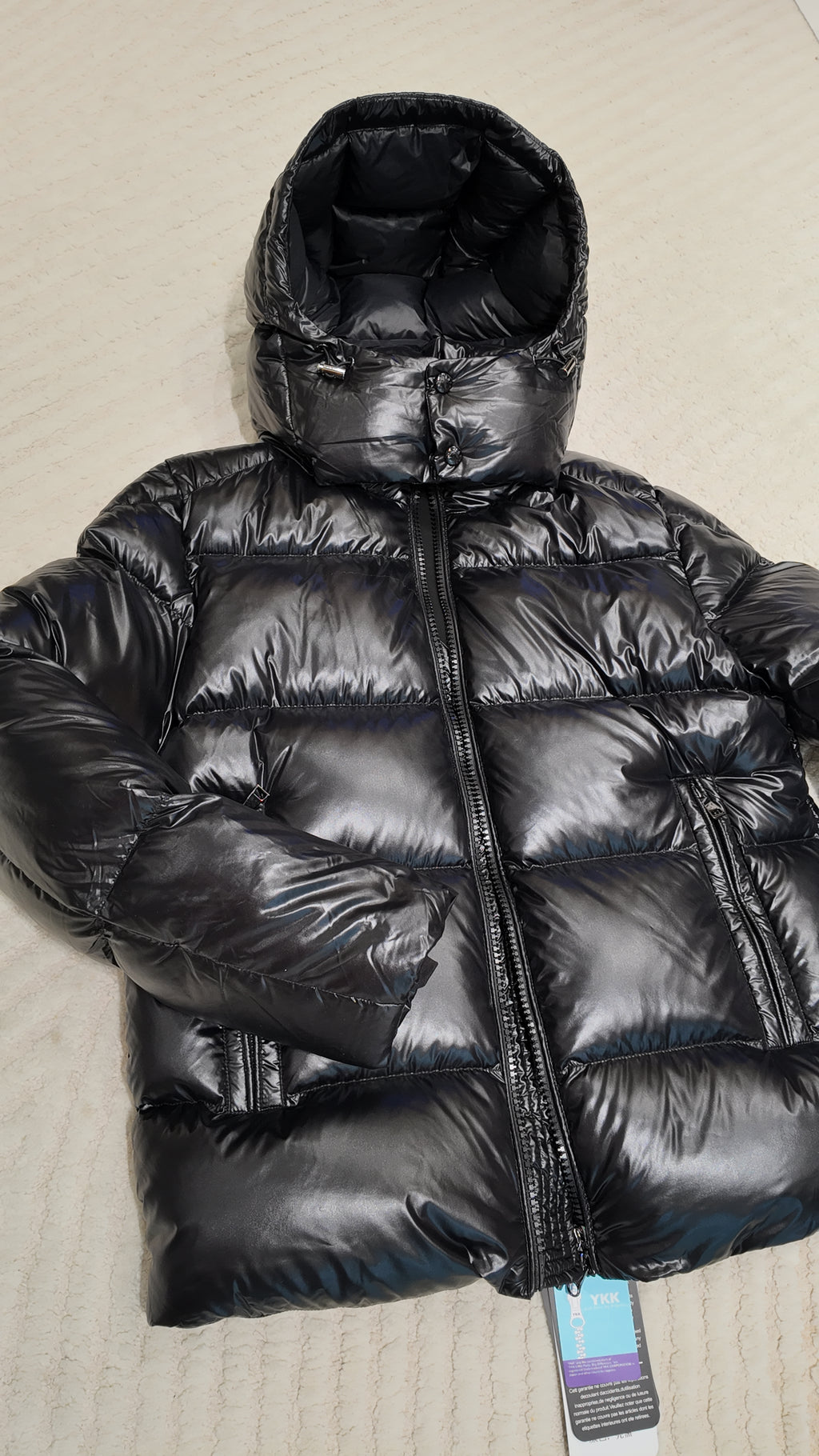 White Duck Down Hooded Jacket Puffy Fluffy Woman Cloud-like Soft Warm Unisex Man Pocket Hood Black 850FP Model2306