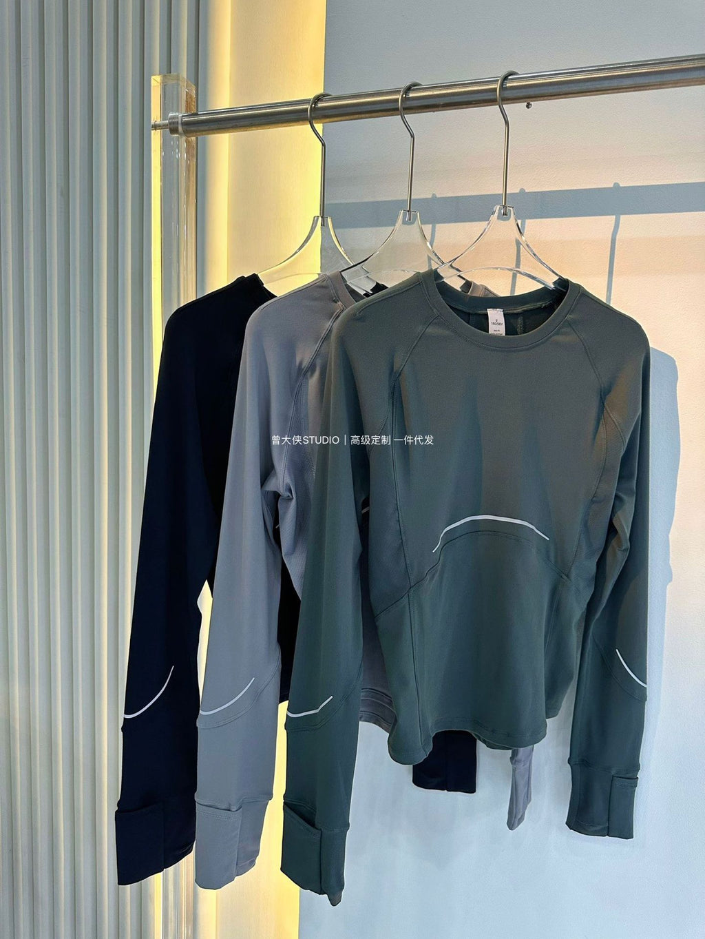 *lulu Same Style Rulu Reflective strip long sleeve T Shirt Quick-Dry Breathable Fitness Round Neck Slim Fit Yoga Top Slimming Shirt