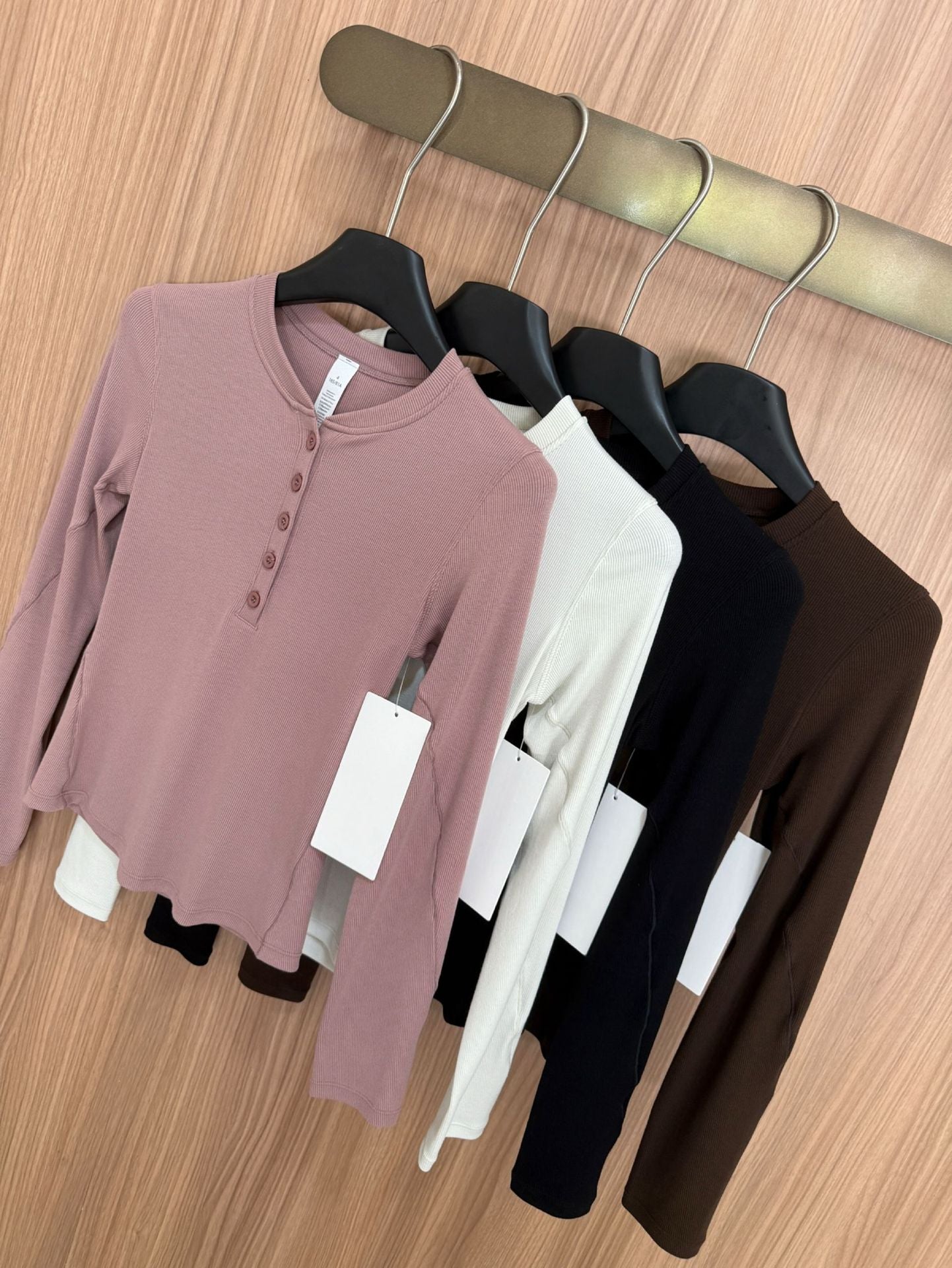 *lulu Same Style Hold Tight Modal Henley Shirt Slim Fit Yoga Fitness Sports Base Layer T Women's T-shirt