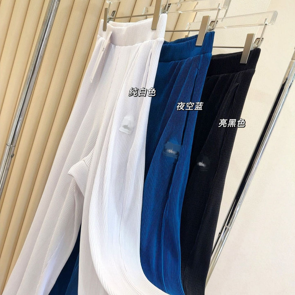 *Alo Higt Waist High Waist Organ Pleated Wide Leg Pants Soft Loose Slimming Pants Casual Lazy Floor Length