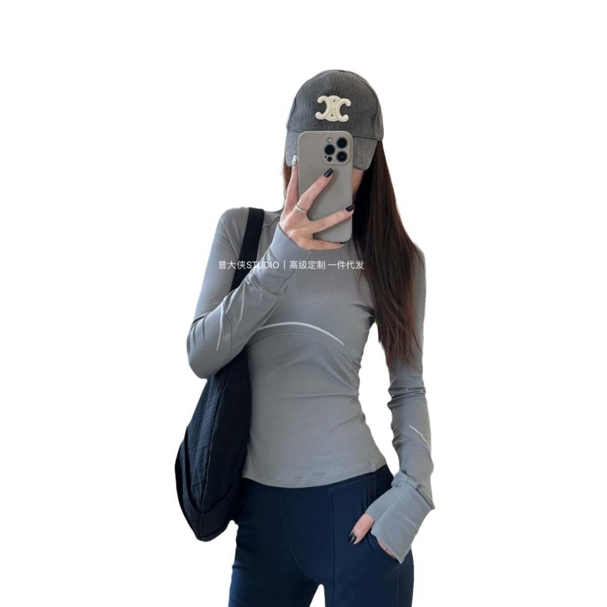 *lulu Same Style Rulu Reflective strip long sleeve T Shirt Quick-Dry Breathable Fitness Round Neck Slim Fit Yoga Top Slimming Shirt