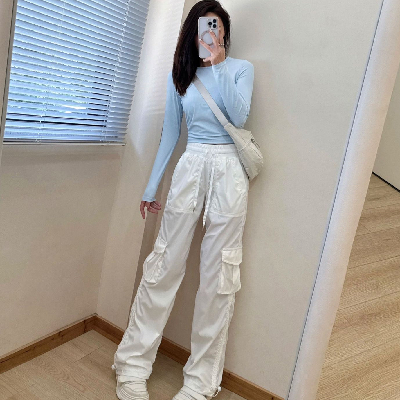 Dance Studio Workwear Loose Pants Lightweight Outdoor Quick-Dry Casual Sports High-Waist Drawstring Straight-Leg Pants for Women