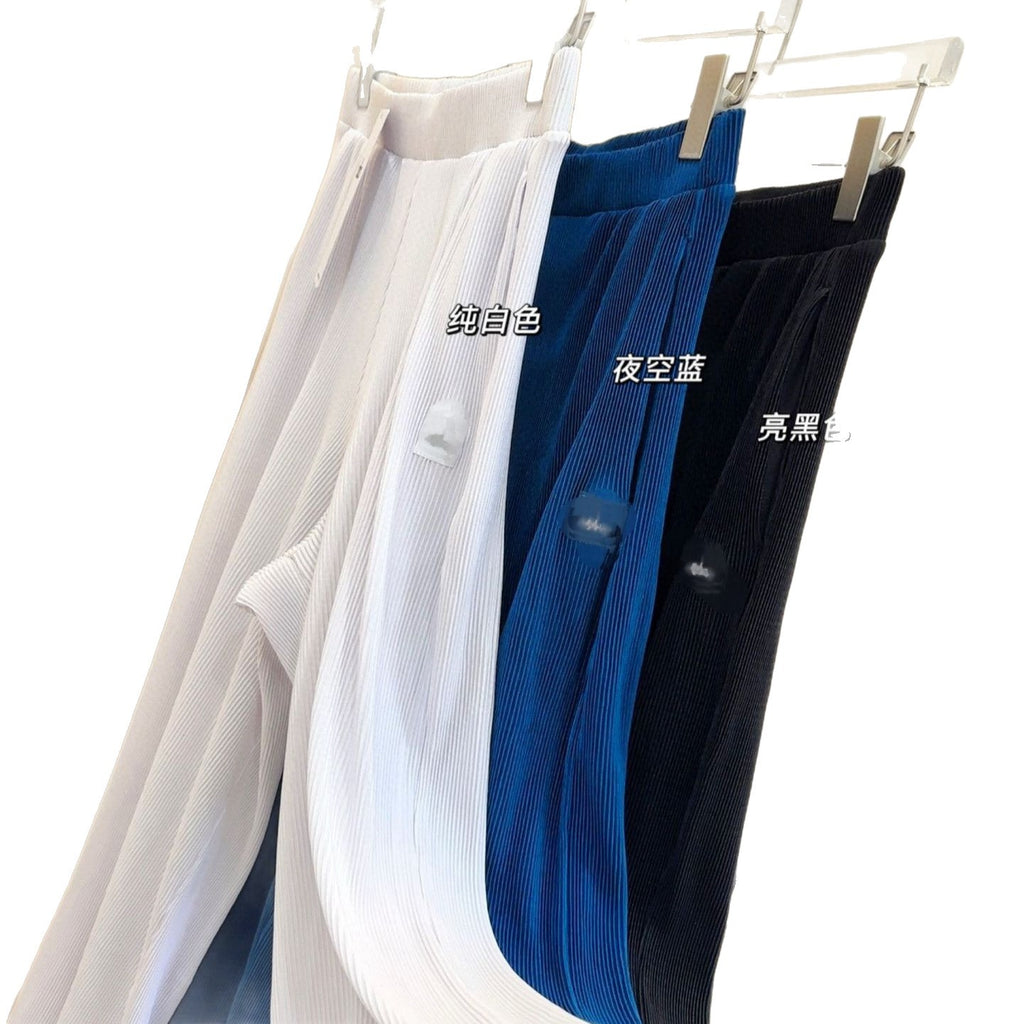*Alo Higt Waist High Waist Organ Pleated Wide Leg Pants Soft Loose Slimming Pants Casual Lazy Floor Length
