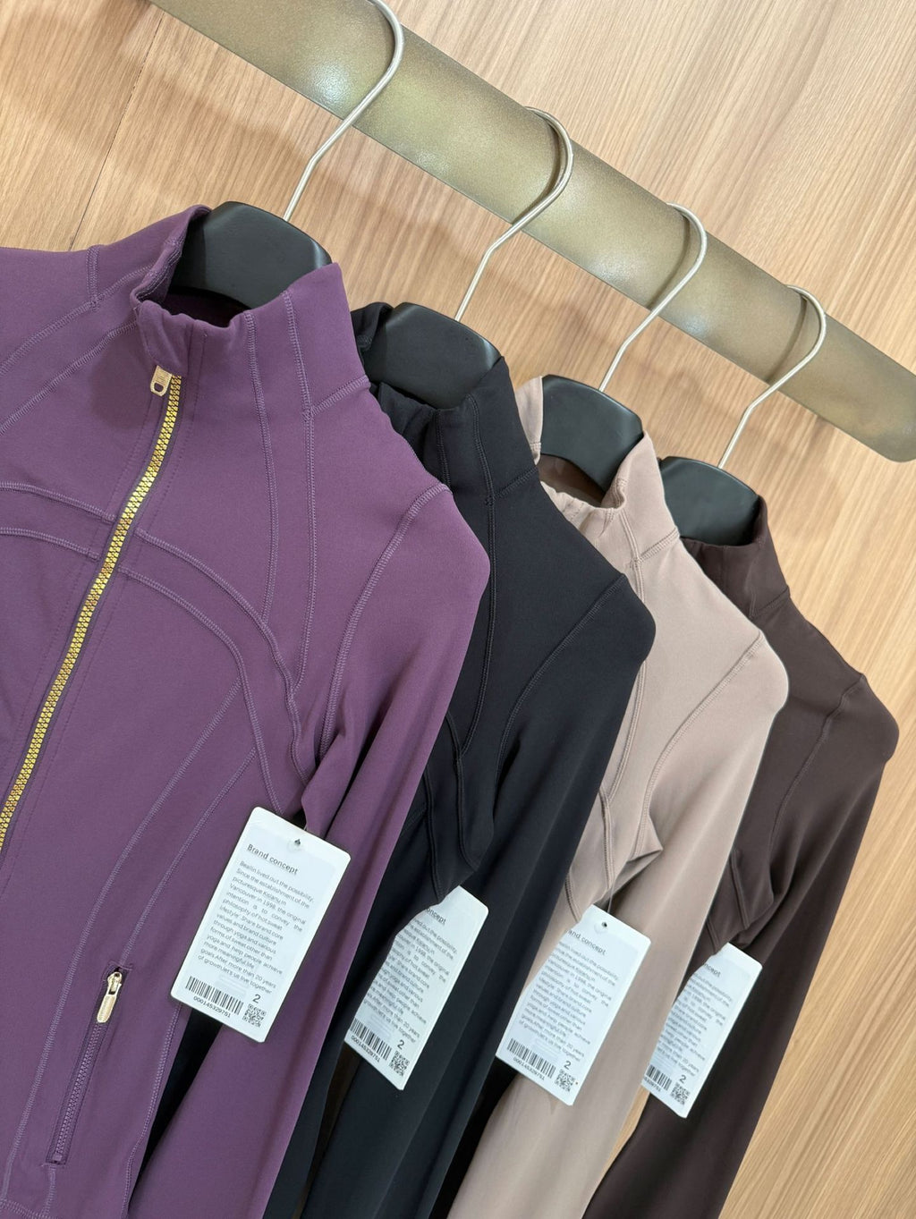 *define Gold Zipper Stand Collar Yoga Shirt lulu The same style slim-fit slimming sports fitness running jacket coat