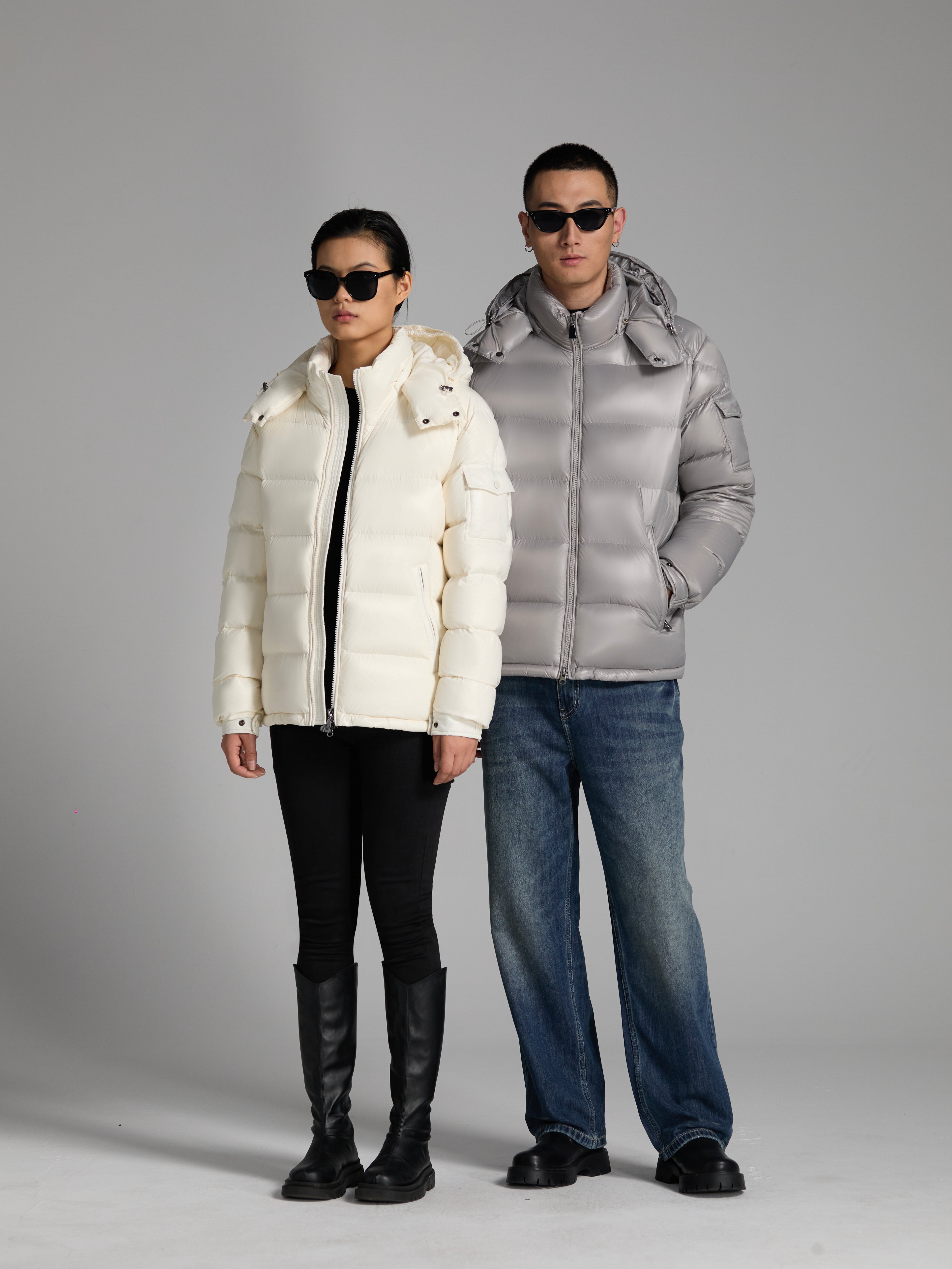 Goose DownJacket with Hat Zipper Man Woman Unisex Endurable Easy Clean Warm Light