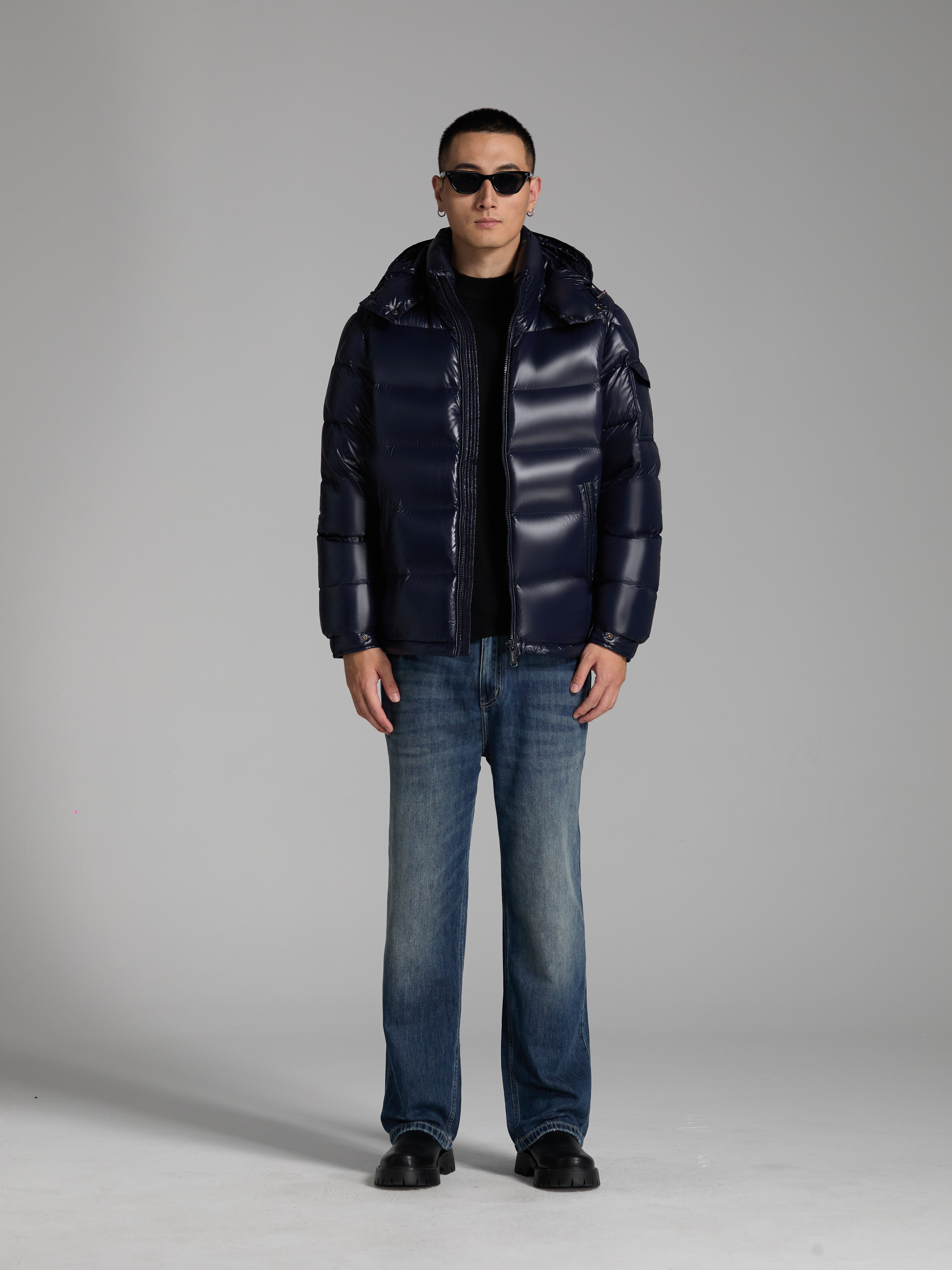 Goose DownJacket with Hat Zipper Man Woman Unisex Endurable Easy Clean Warm Light