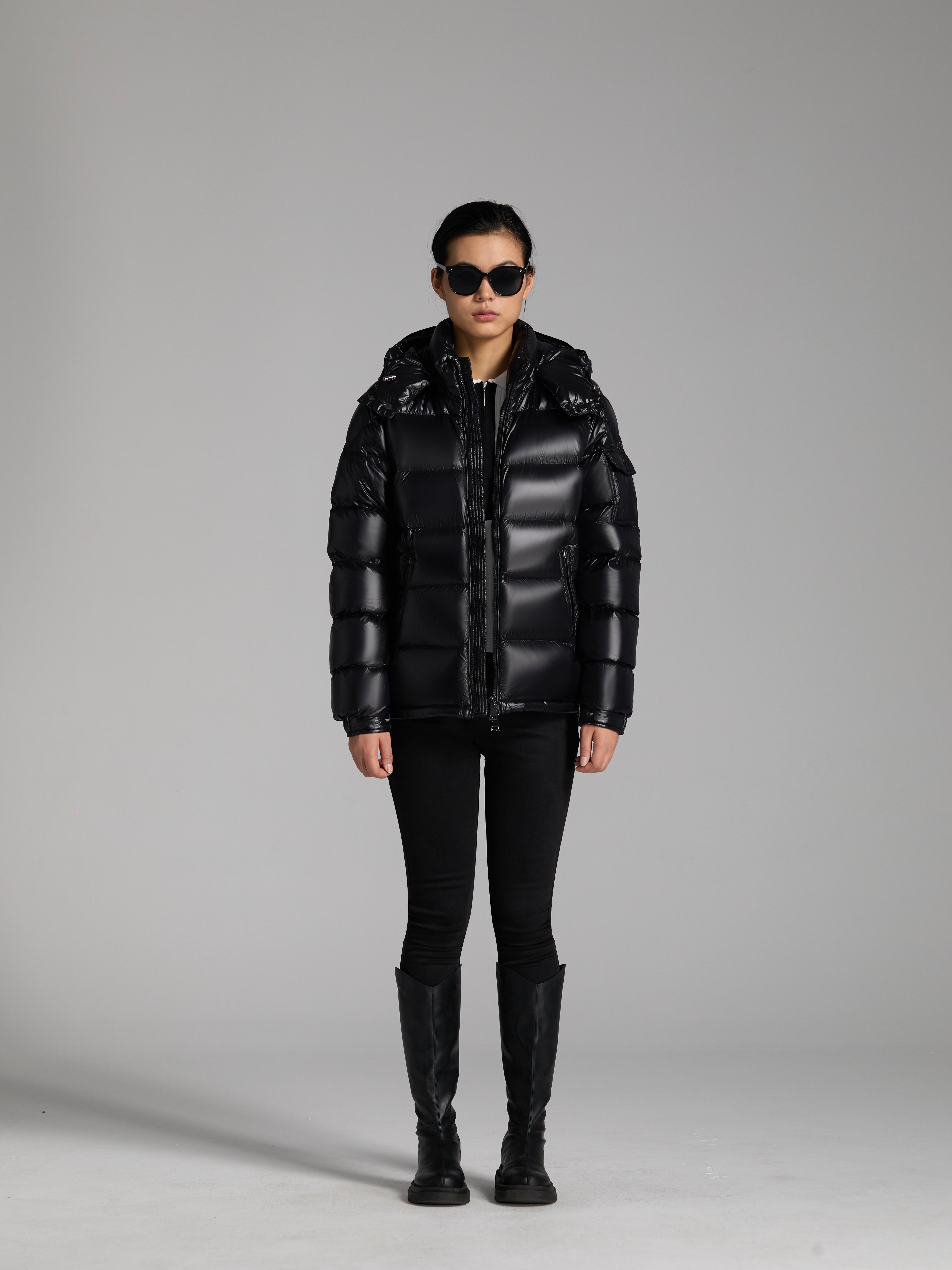 Goose DownJacket with Hat Zipper Man Woman Unisex Endurable Easy Clean Warm Light