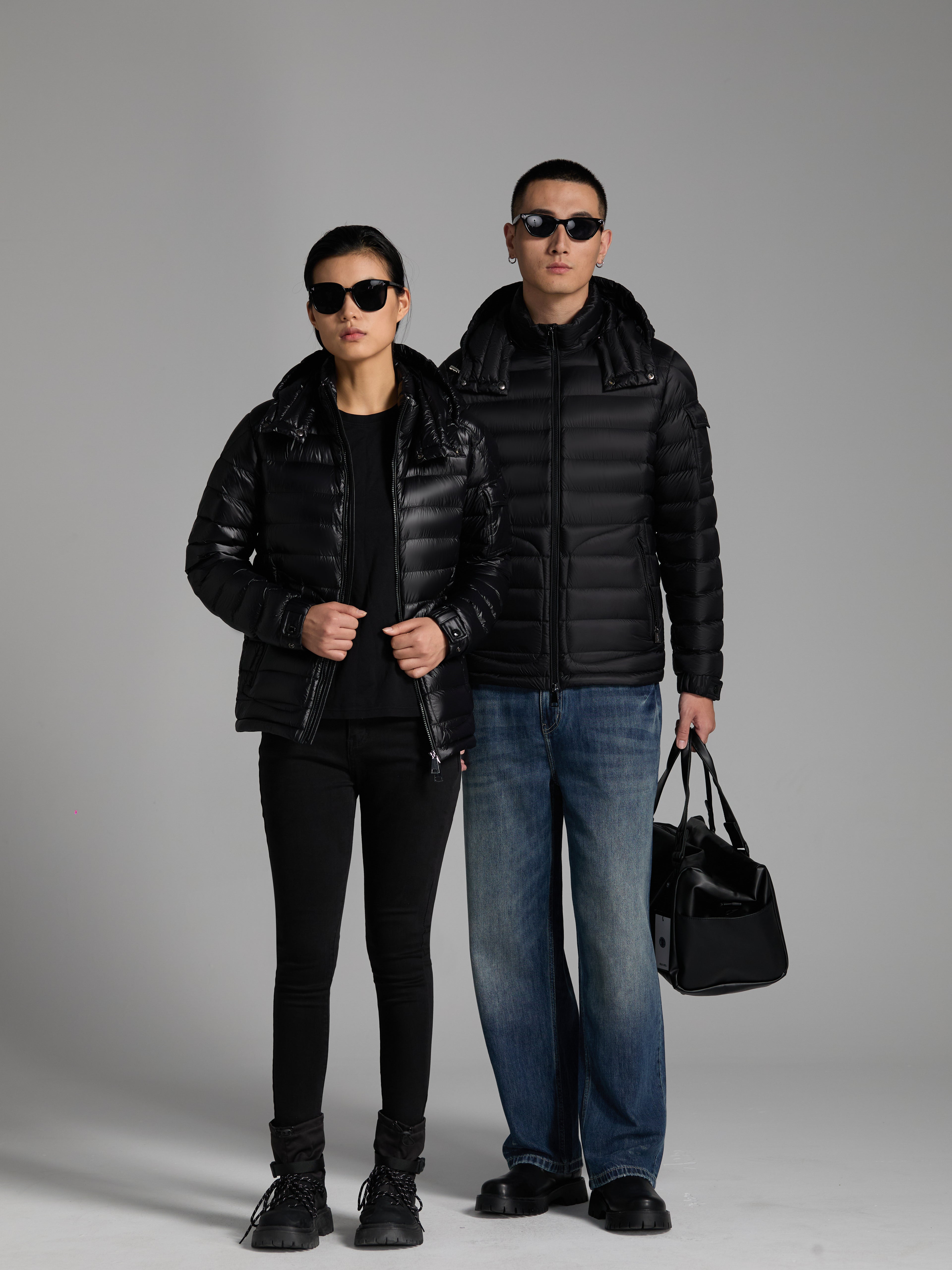 Goose Down Jacket  puffer Unisex Man Woman FluffyLight Warm With Hat Pockets Easy Clean